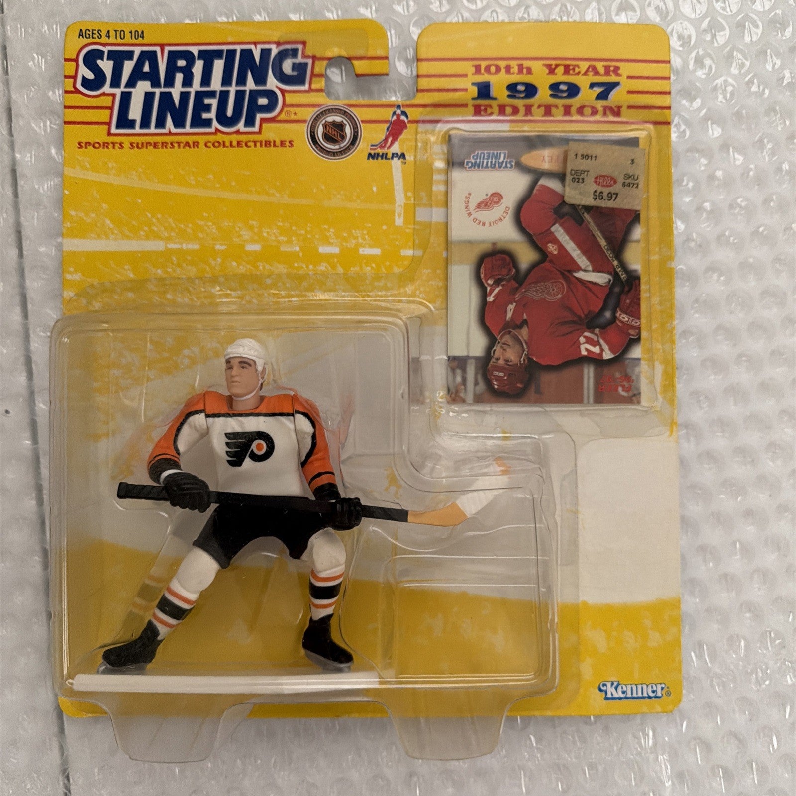 1997 Starting Lineup Paul Coffey Philadelphia Flyers With Detroit Red Wings Card