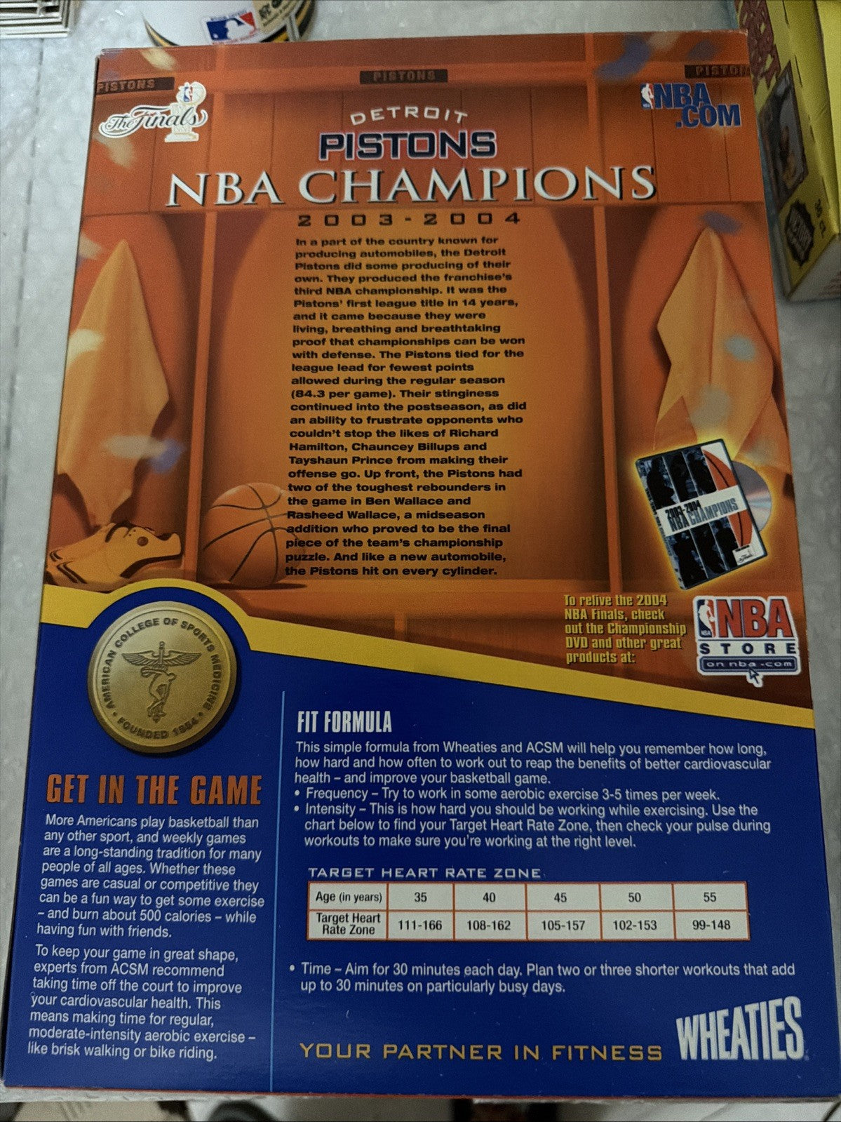 2004 Wheaties Box - Detroit Pistons NBA Champions