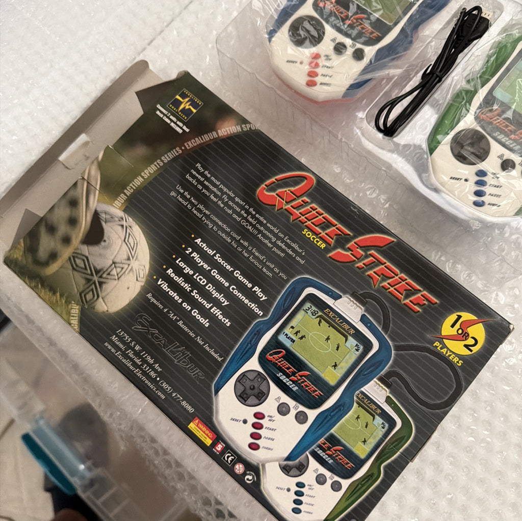 Excalibur Quick Strike Soccer 1 Or 2 Player Handheld Electronic Game Cable