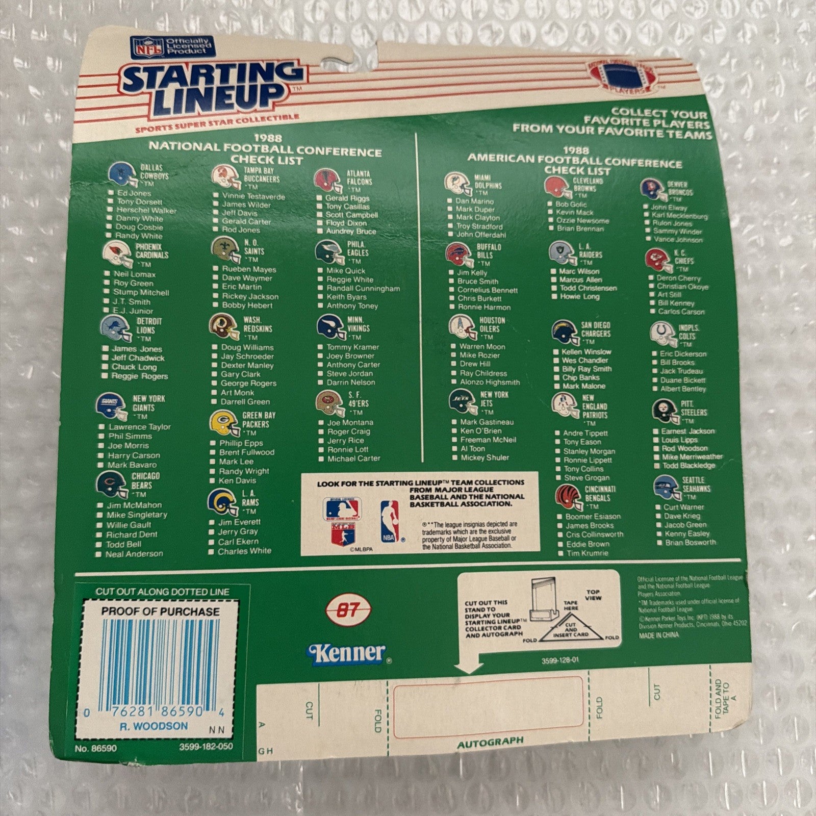 SIGNED - 1988 STARTING LINEUP ROD WOODSON PITTSBURGH STEELERS ROOKIE