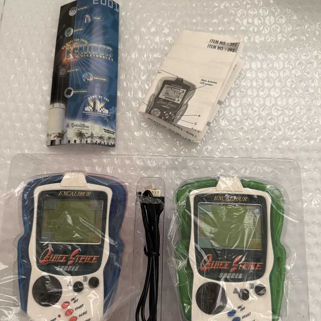 Excalibur Quick Strike Soccer 1 Or 2 Player Handheld Electronic Game Cable