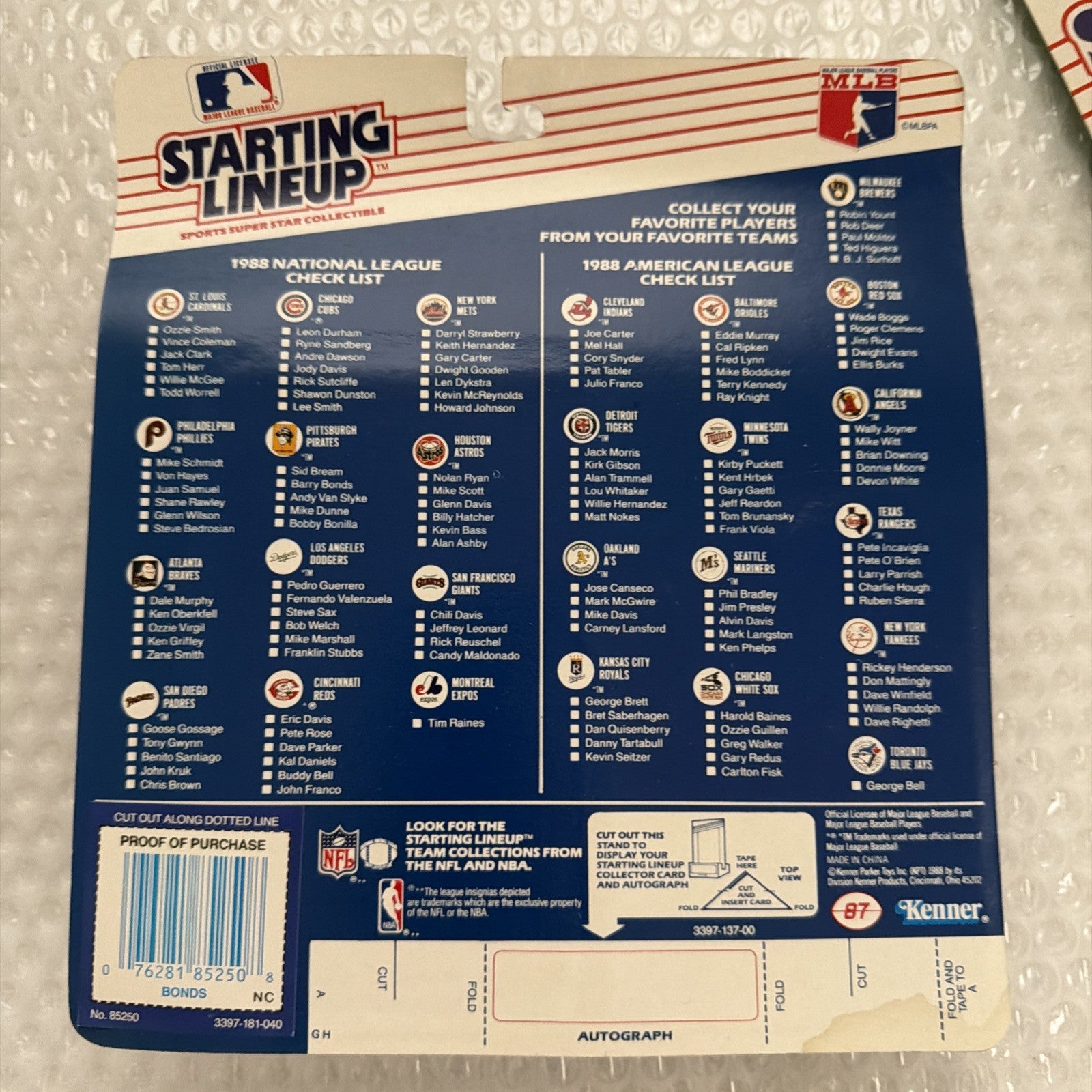 1988 Barry Bonds Starting Lineup Figurine