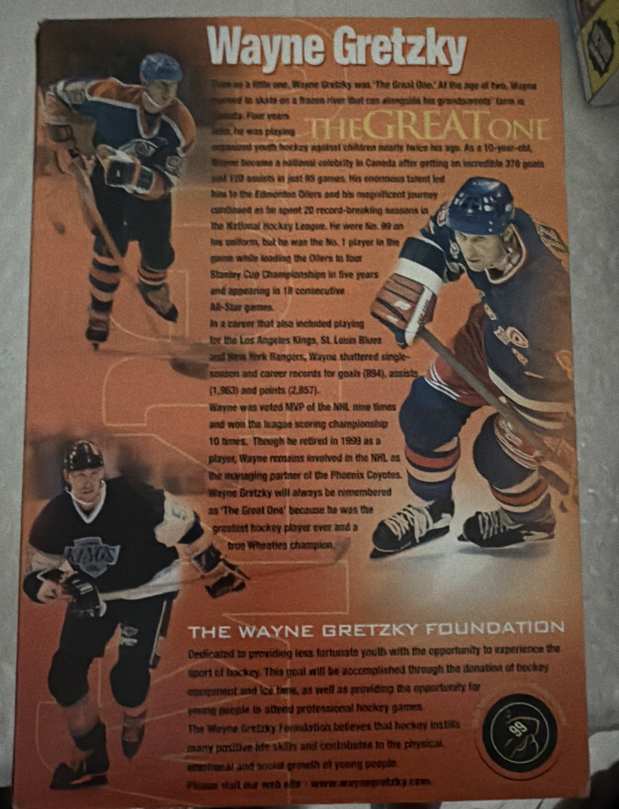 Wheaties Wayne Gretzky Cereal Box
