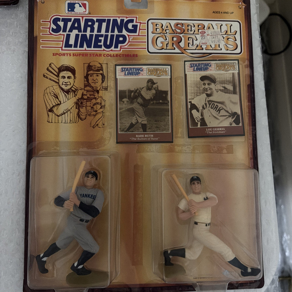 Vintage 1989 Starting Lineup Baseball Greats Babe Ruth & Lou Gehrig  - Sealed