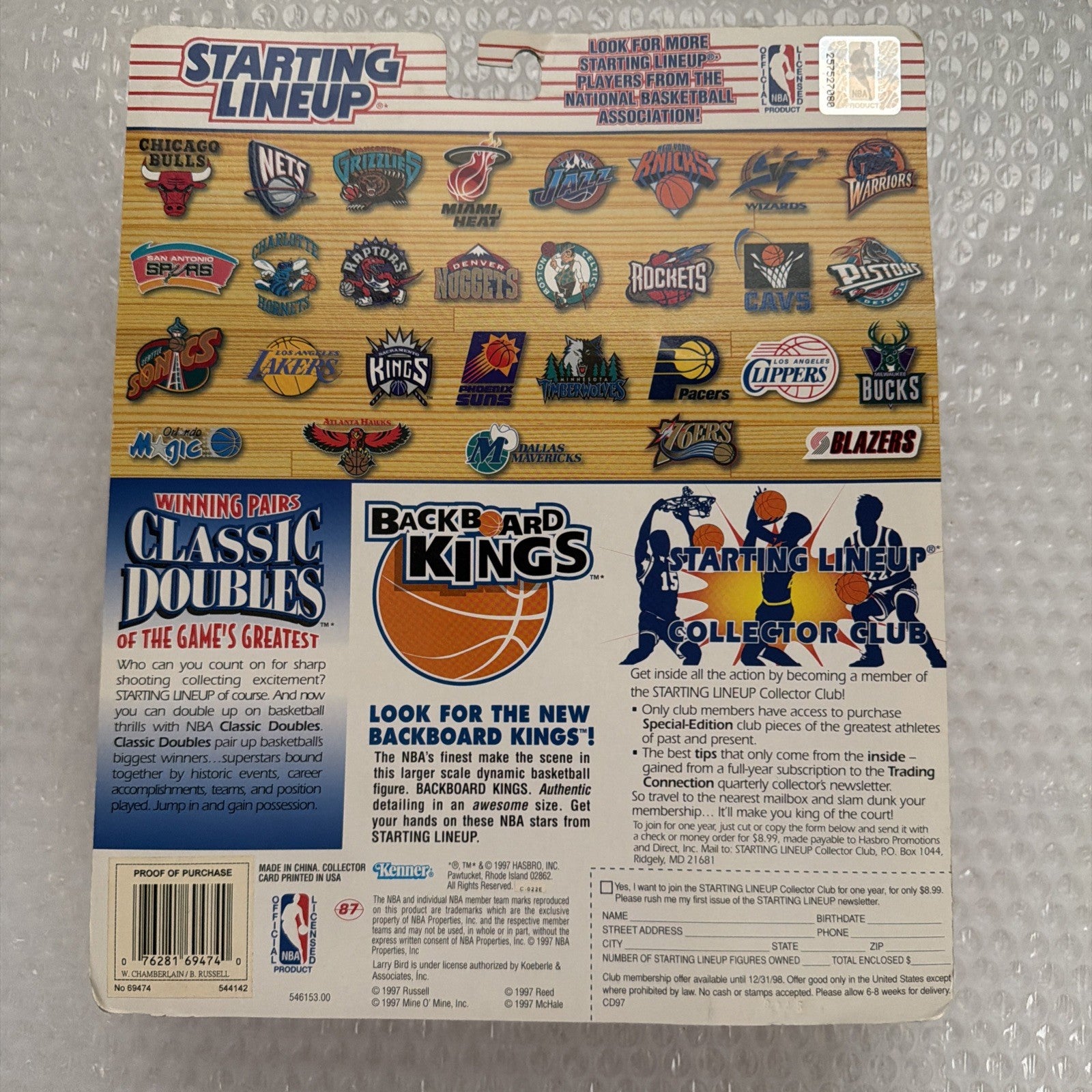 Starting Lineup Bill Russell Celtics/Wilt Chamberlain Warriors Classic Double