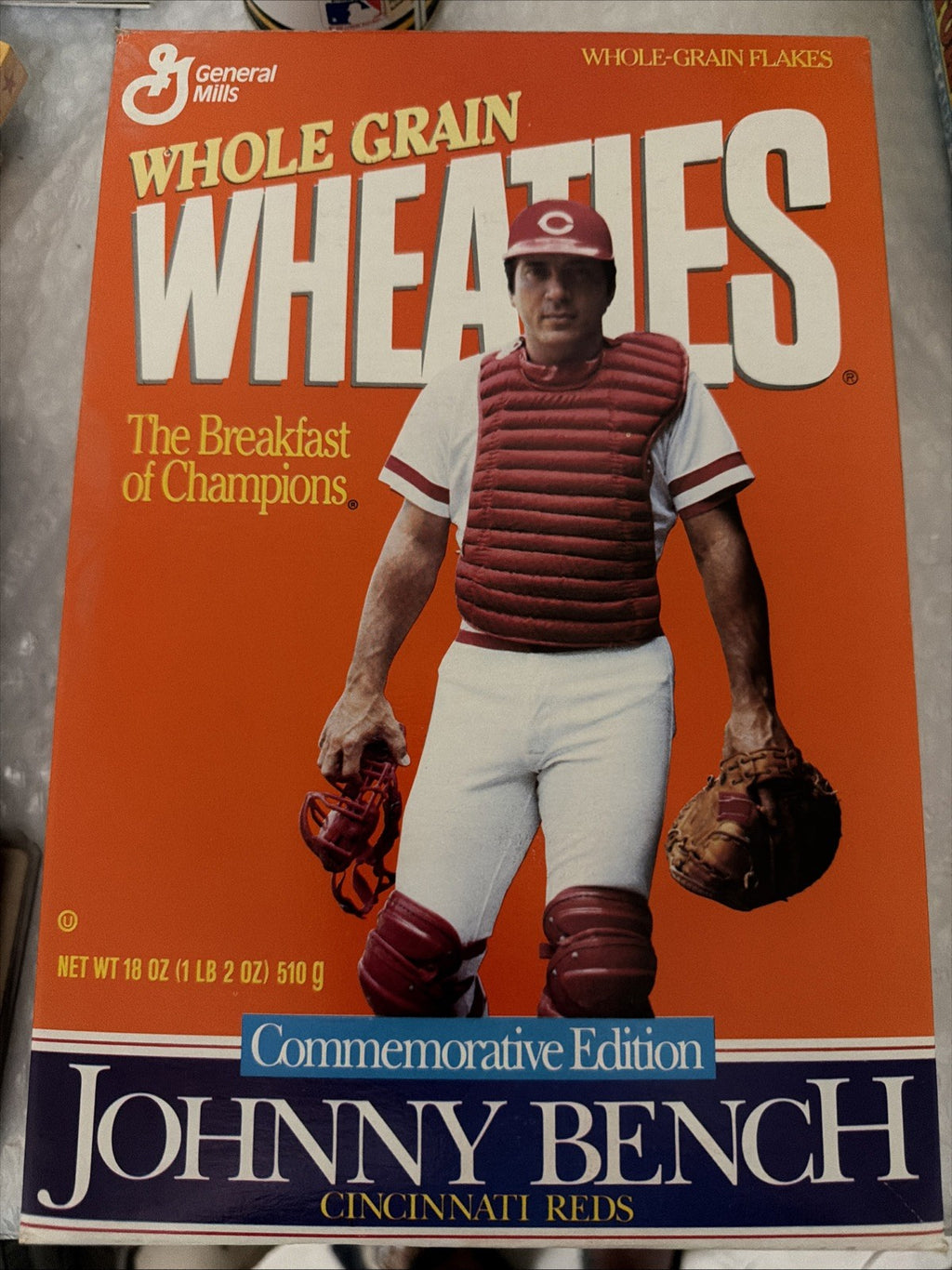 Empty Wheaties Johnny Bench Cereal Box Cincinnati Reds Commemorative Edition