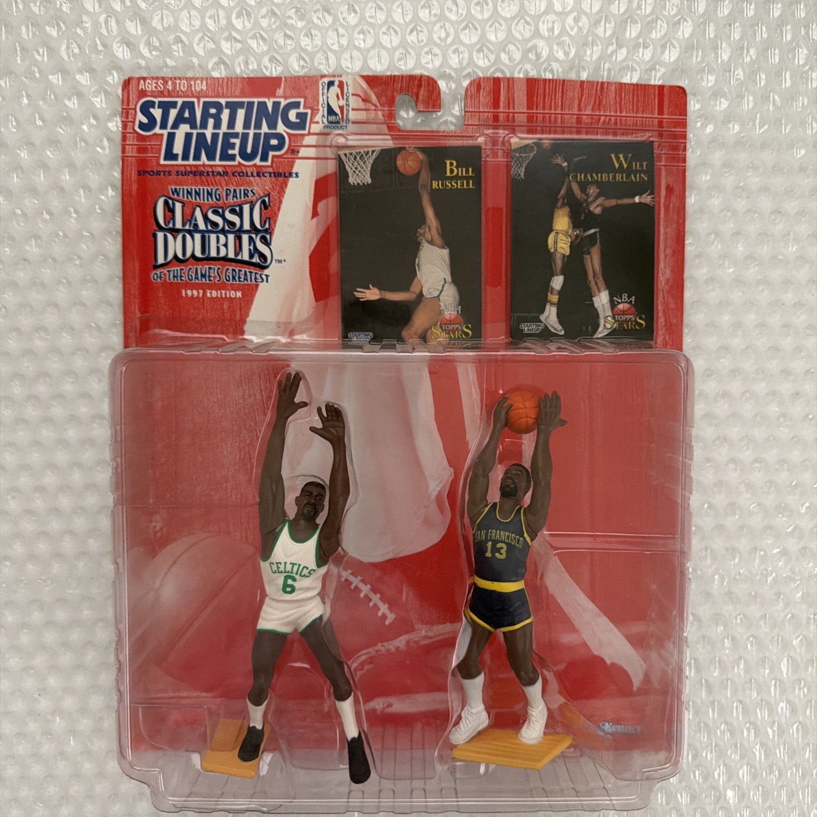 Starting Lineup Bill Russell Celtics/Wilt Chamberlain Warriors Classic Double