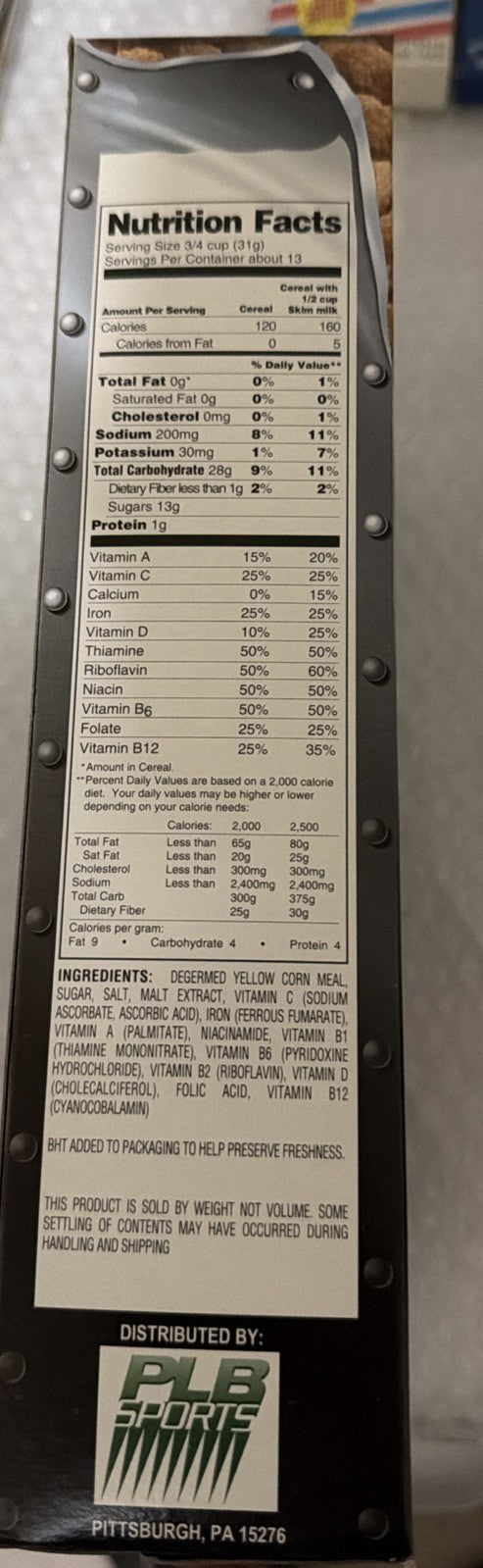 Tommy Maddox Tommy Gun Flakes Cereal 2004 Empty Box Pittsburgh Steelers