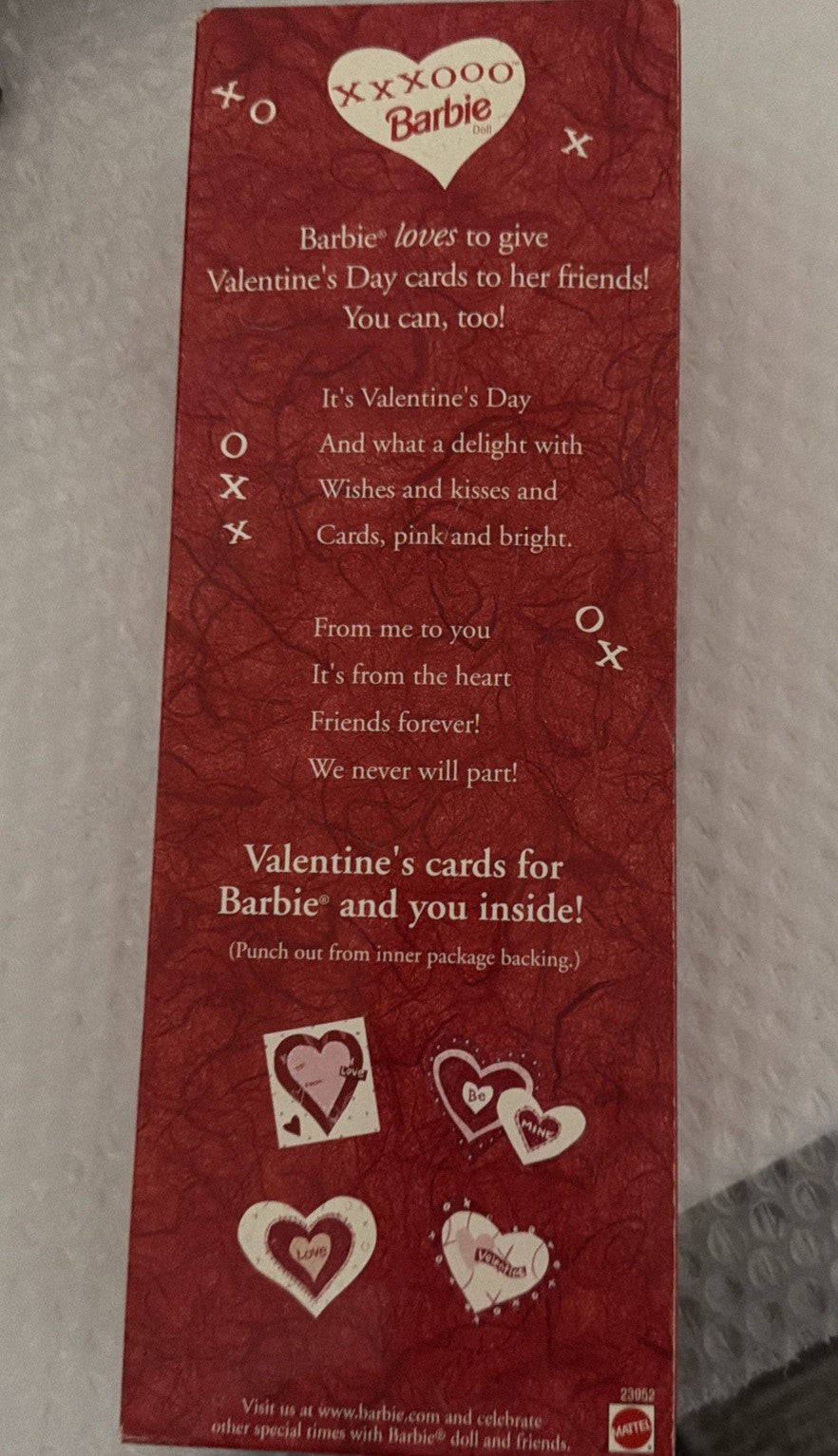 New/Sealed Barbie 1999 Valentine Special Edition Doll XXXOOO Barbie Doll