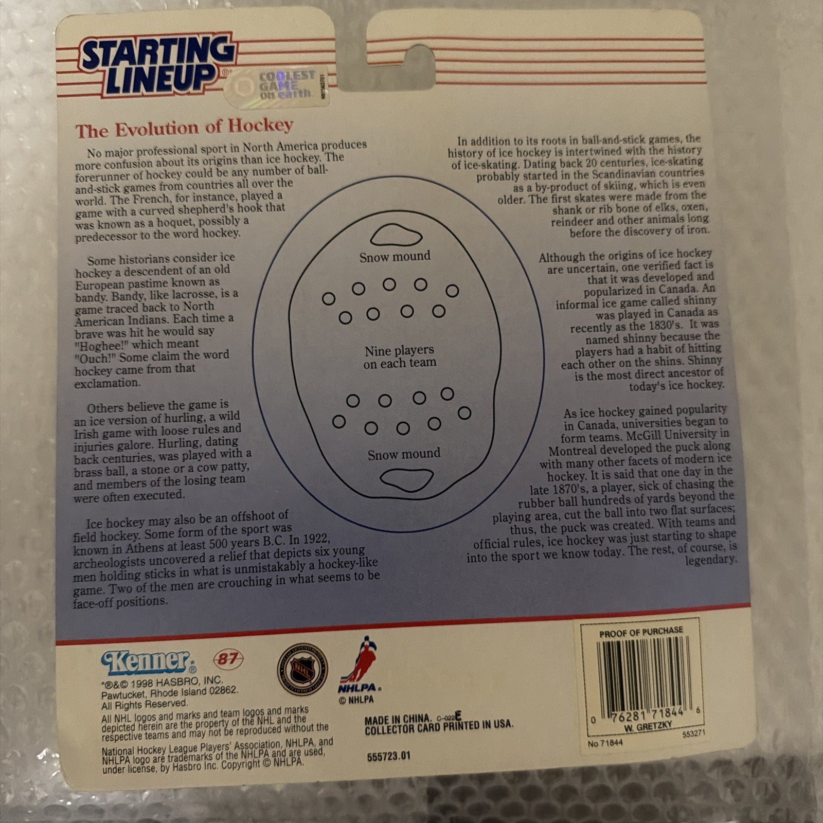 1998 STARTING LINEUP NHL WAYNE GRETZKY NEW YORK RANGERS HOCKEY FIGURE NHL NEW!