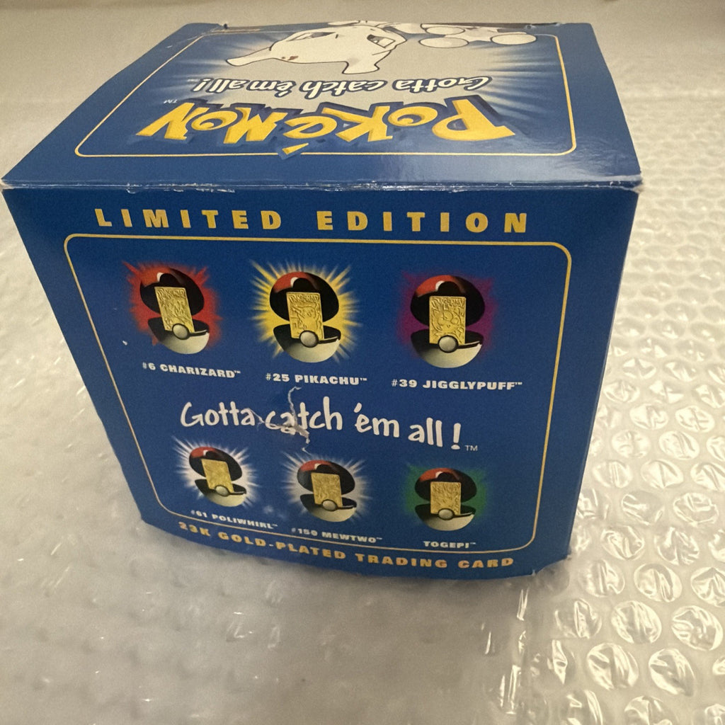 Pokemon Burger King 23k Gold Plated Trading Card Mewtwo Blue Box
