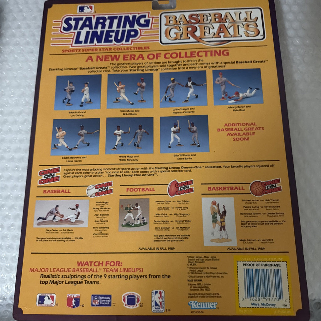 STARTING LINEUP ACTION FIGURES Willie McCovey & Willie Mays BASEBALL GREATS