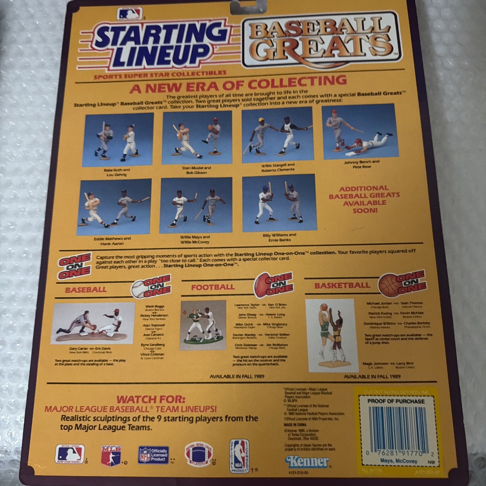 STARTING LINEUP ACTION FIGURES Willie McCovey & Willie Mays BASEBALL GREATS