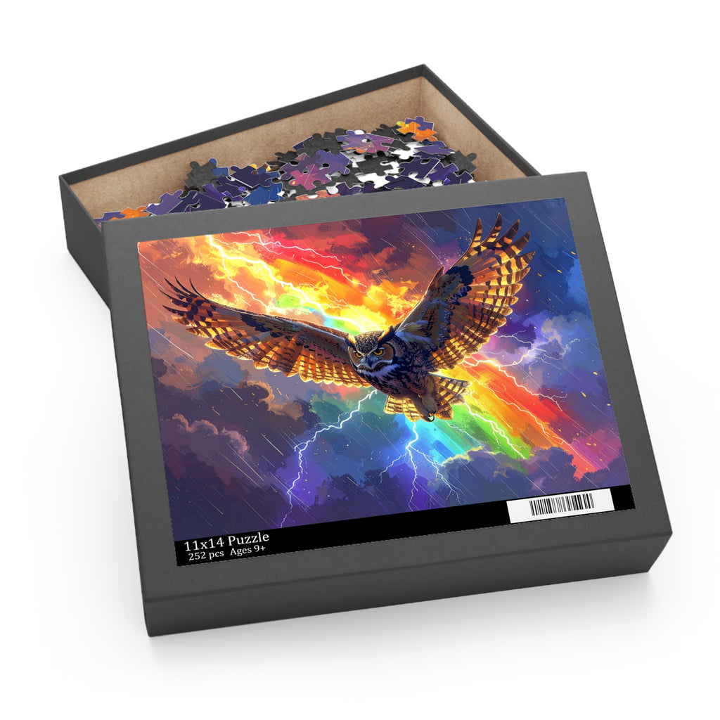 Elemental Guardian: Owl of Mystical Fire, Digital Fantastical Wildlife Art -  L'Art Puzzle