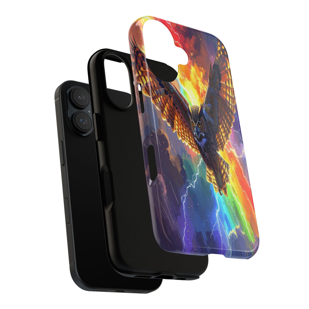 Thunderwing: Ethereal Owl in Electric Storm, Digital Fantasy Artwork - L’Art Suprême Phone Case