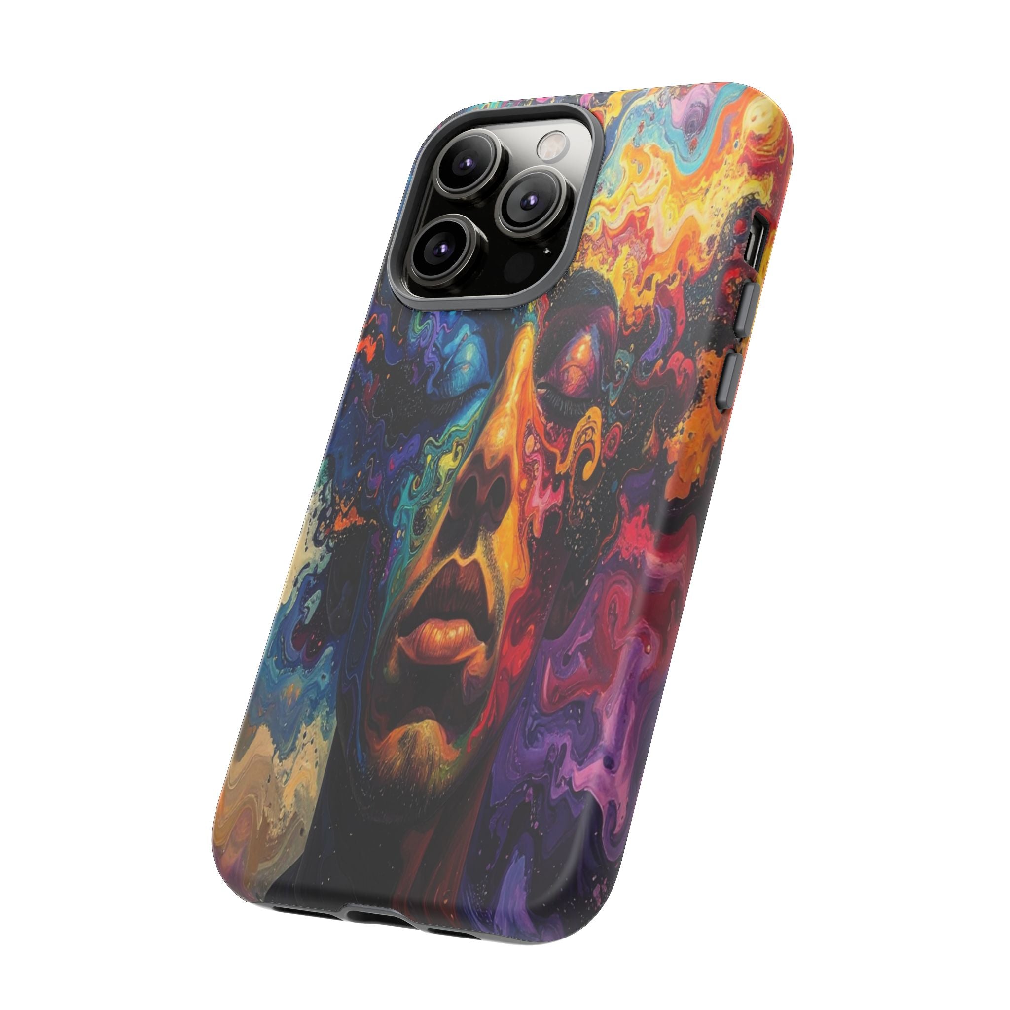 Psyche Unbound: Chromatic Consciousness, Digital Portrait Exploration - L’Art Suprême Phone Case
