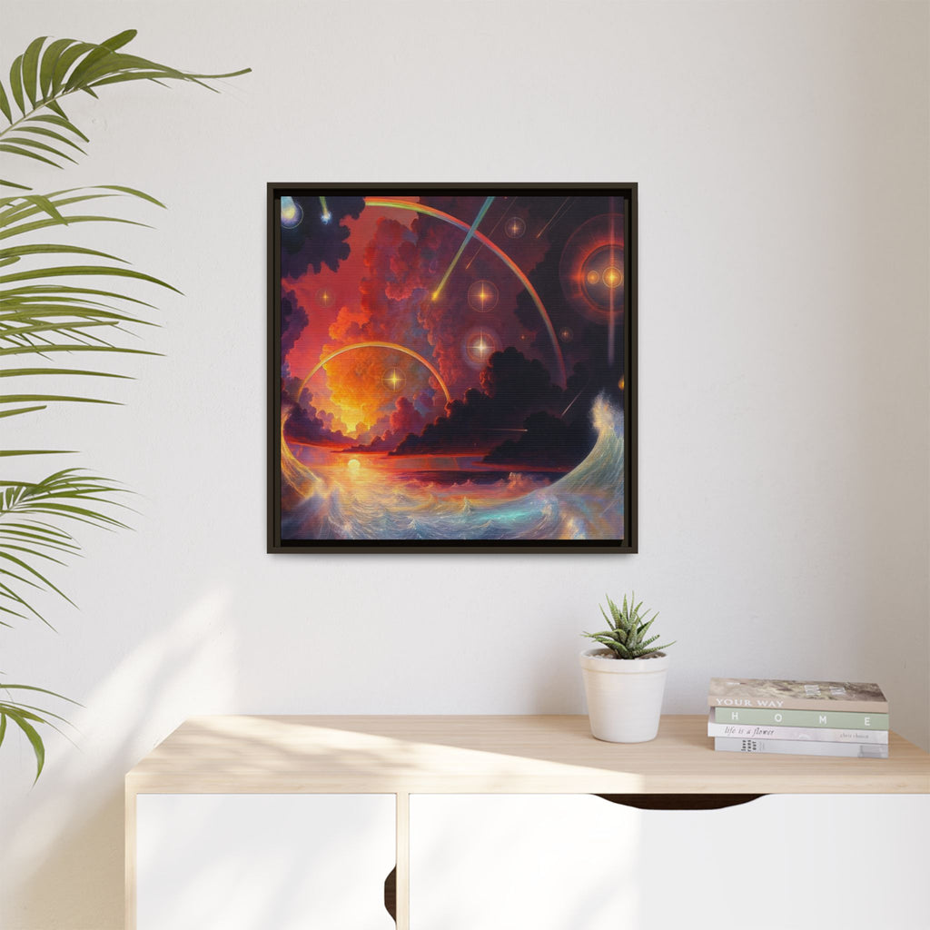 "Celestial Tides" – Framed Canvas Print