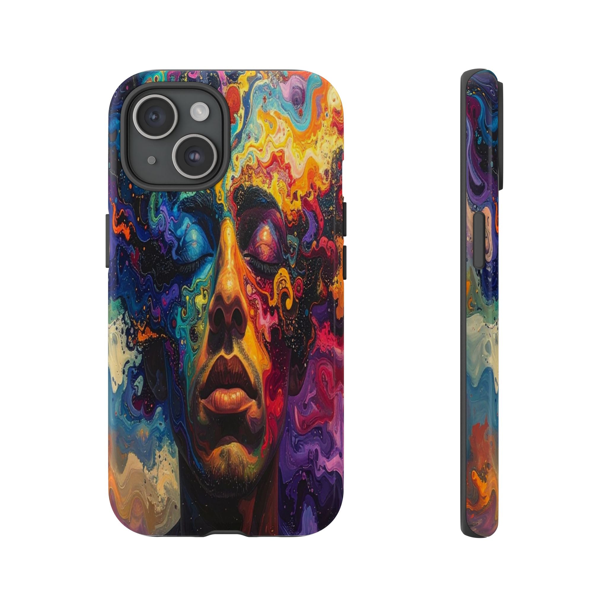 Psyche Unbound: Chromatic Consciousness, Digital Portrait Exploration - L’Art Suprême Phone Case
