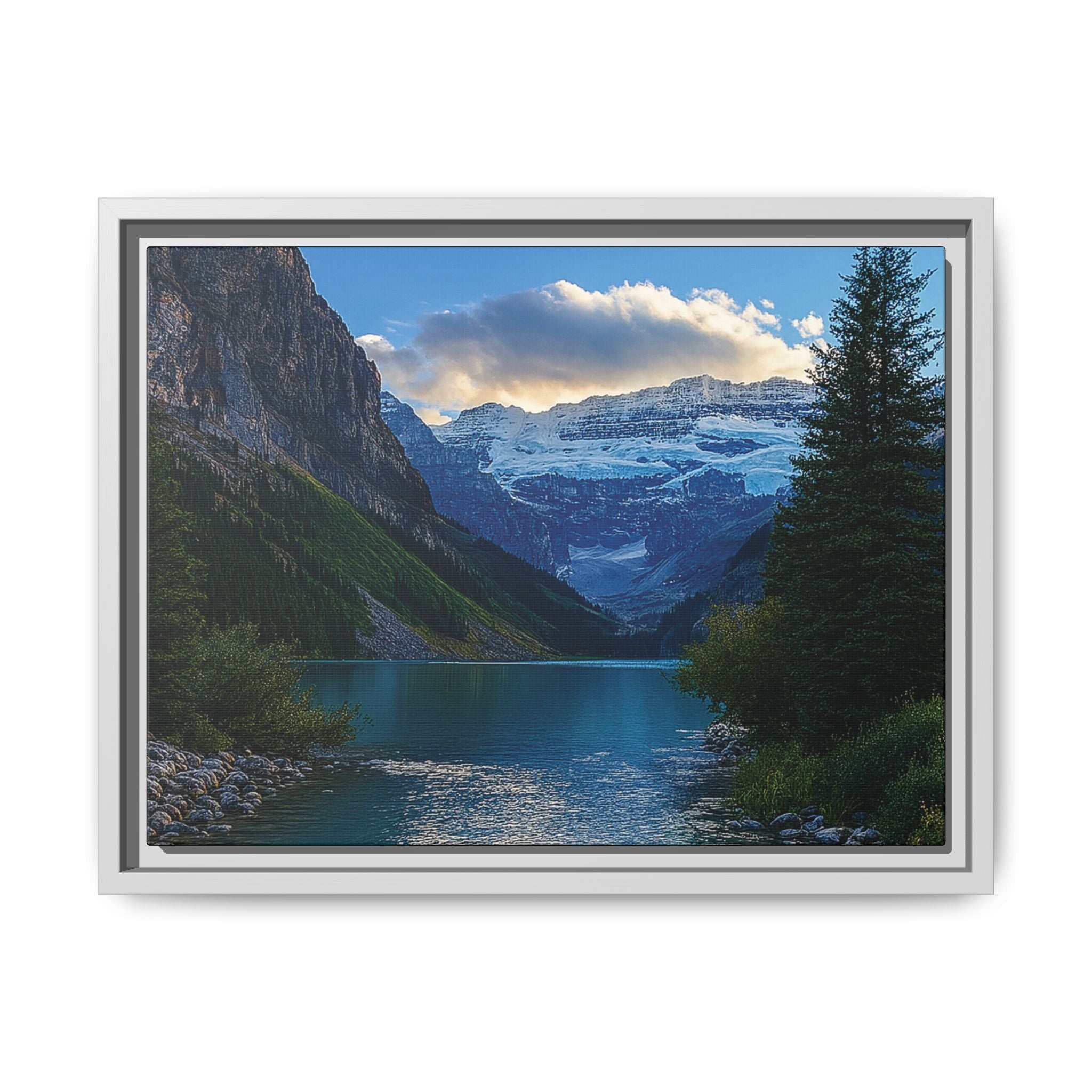 "Glacial Serenity" – Framed Canvas Print