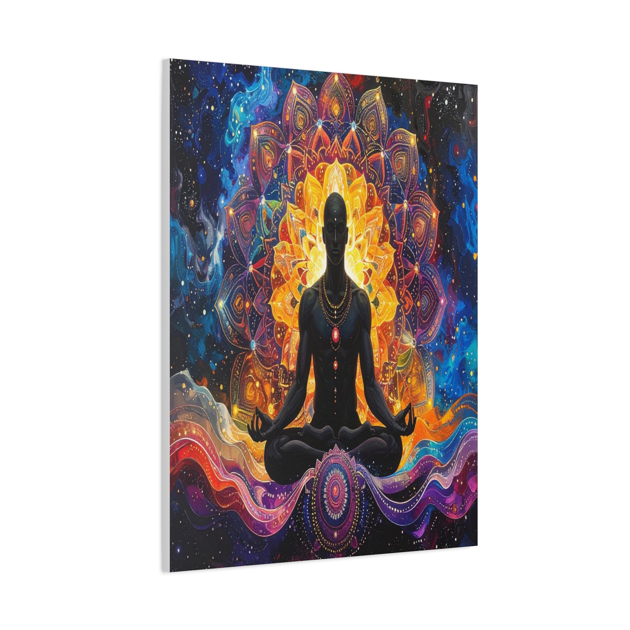 Cosmic Meditation: Spiritual Awakening through Mandala Art, Transcendent Chakra Visualization - L’Art Suprême Canvas