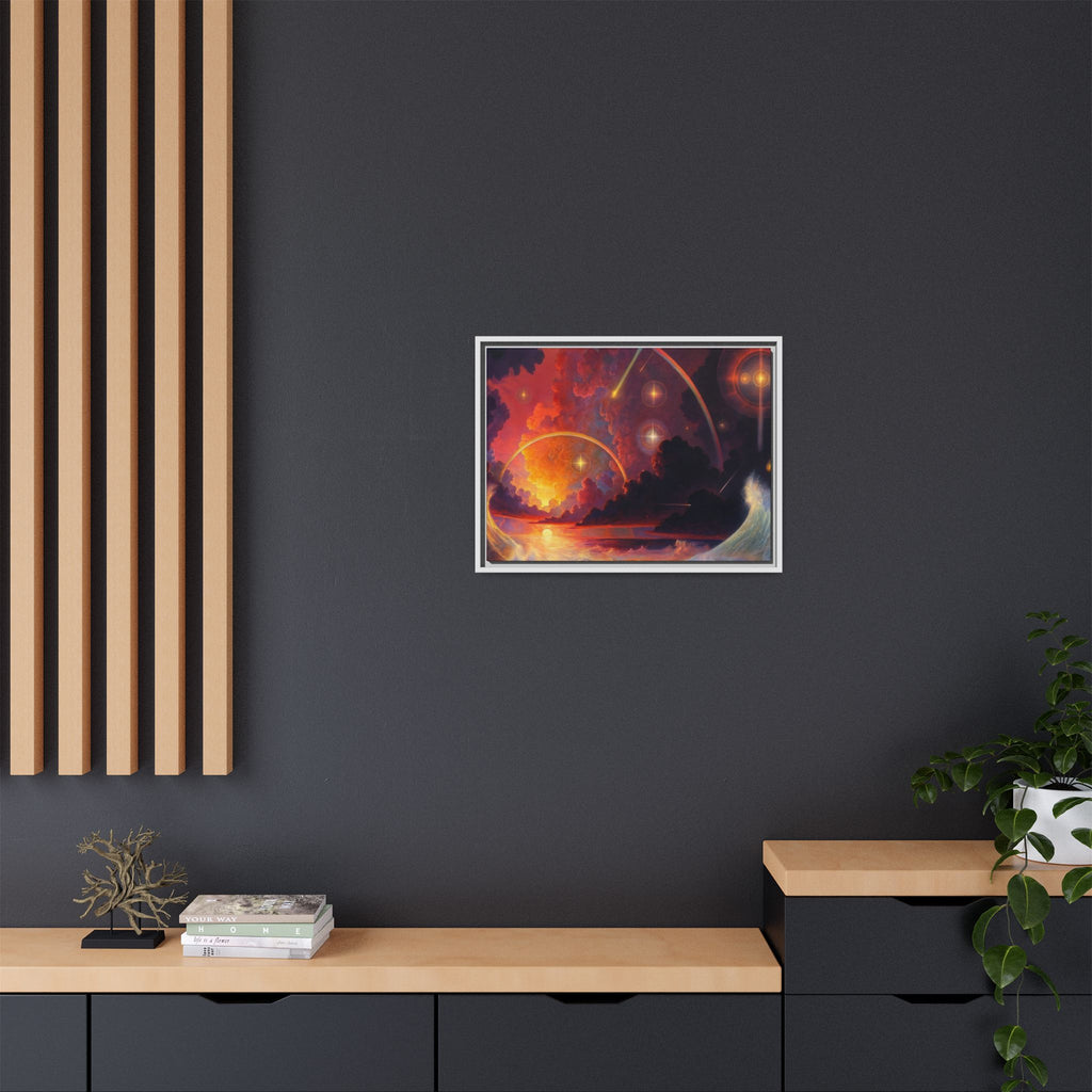 "Celestial Tides" – Framed Canvas Print