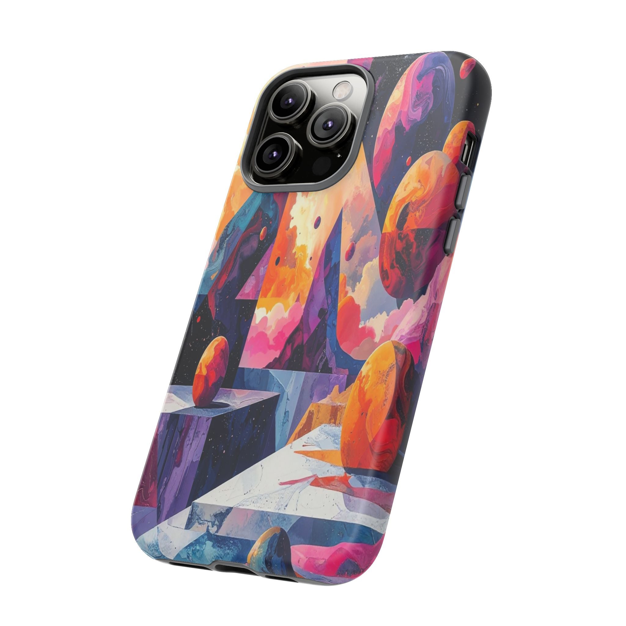 Cosmic Geometrica: Floating Spheres of Abstraction, Digital Dreamscape Dimensions - L’Art Suprême Phone Case