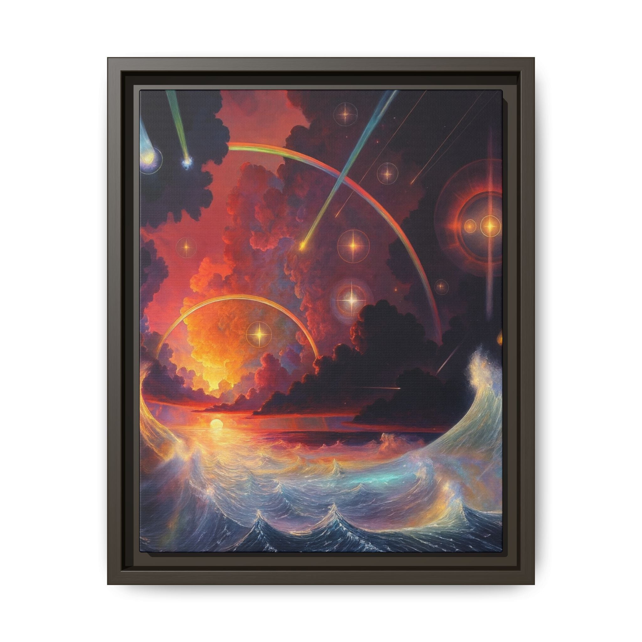 "Celestial Tides" – Framed Canvas Print