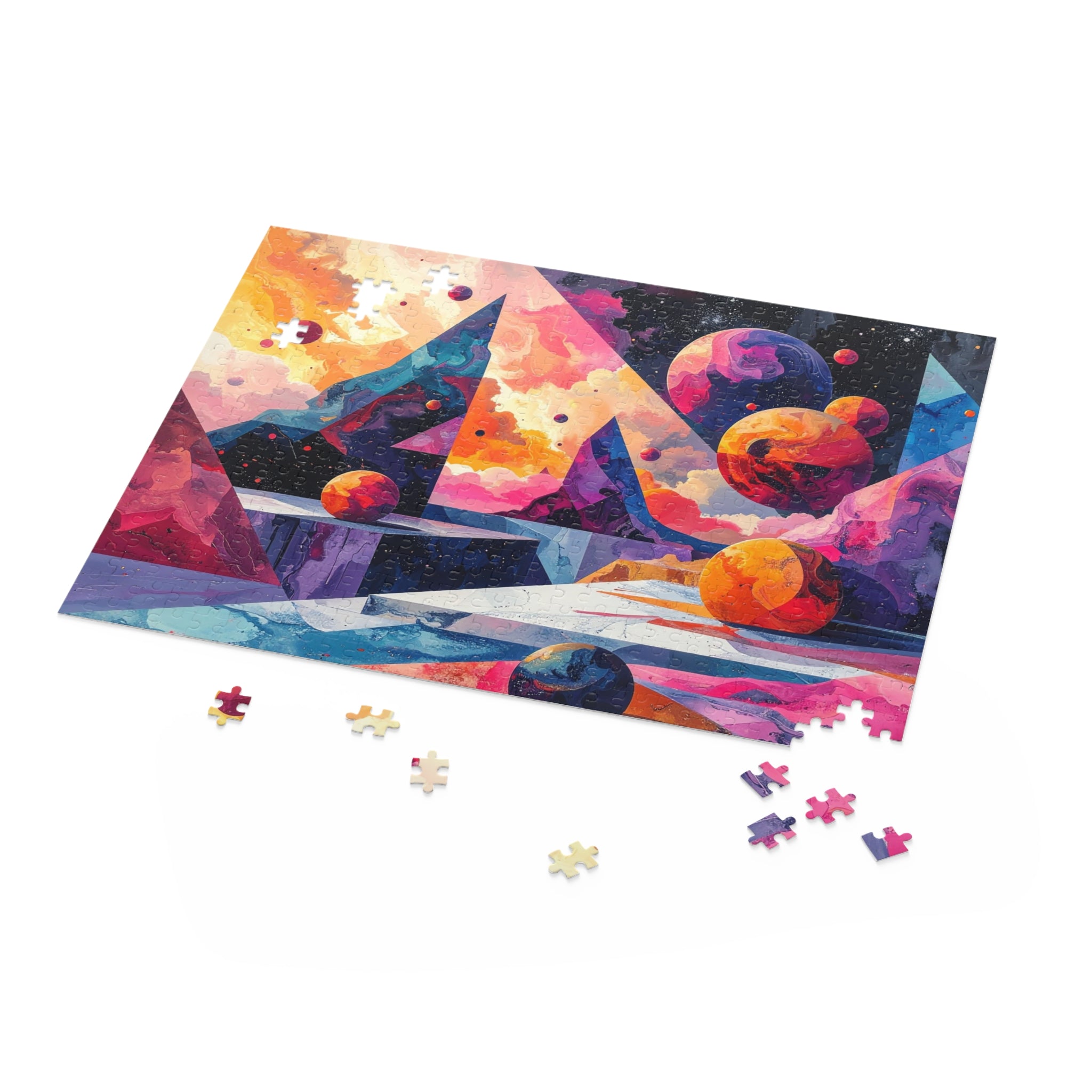 Celestial Geometry: Abstract Cosmic Landscape, Digital Surreal Universe -  L'Art Puzzle