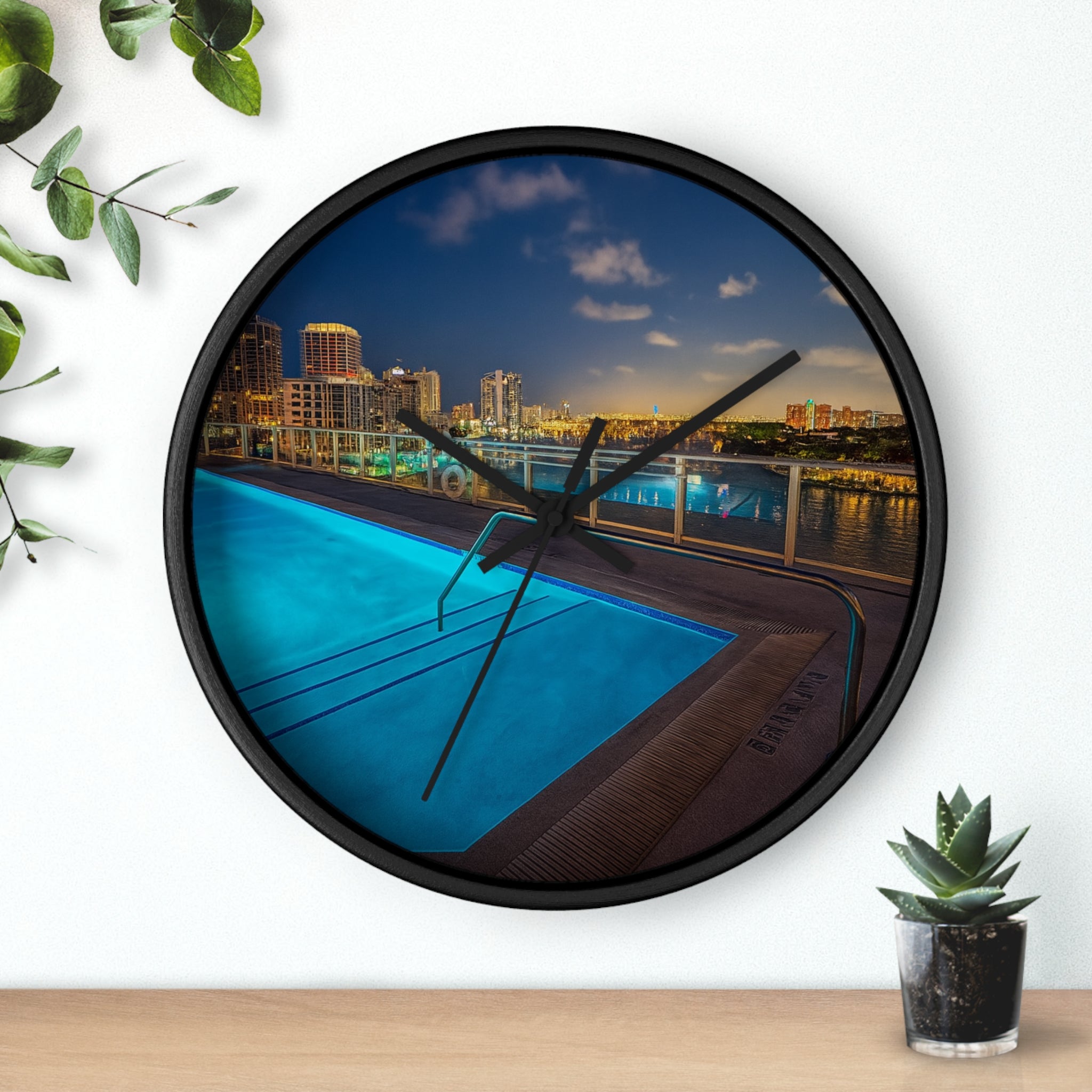 “Skyline Reflections" – Art Wall Clock
