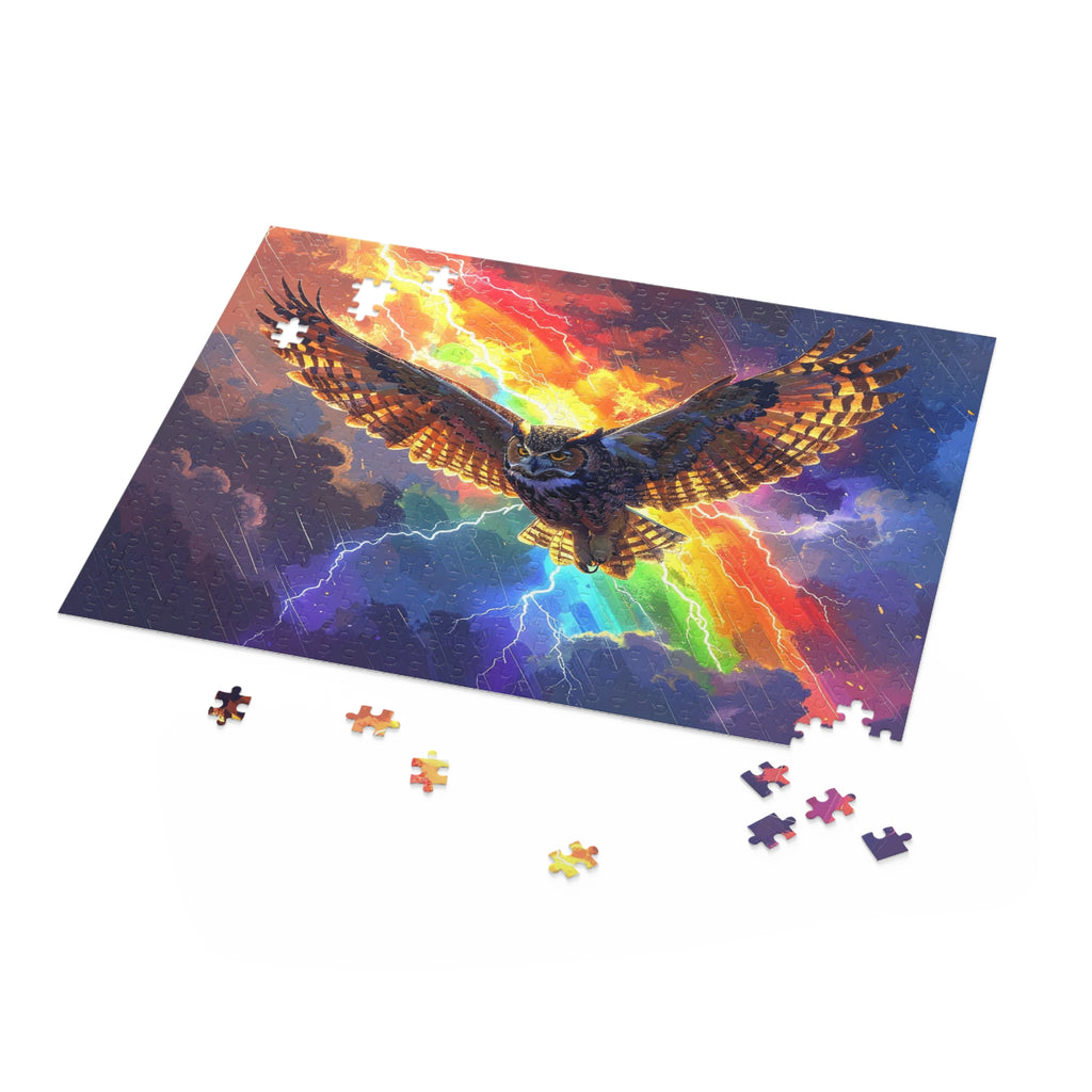 Elemental Guardian: Owl of Mystical Fire, Digital Fantastical Wildlife Art -  L'Art Puzzle