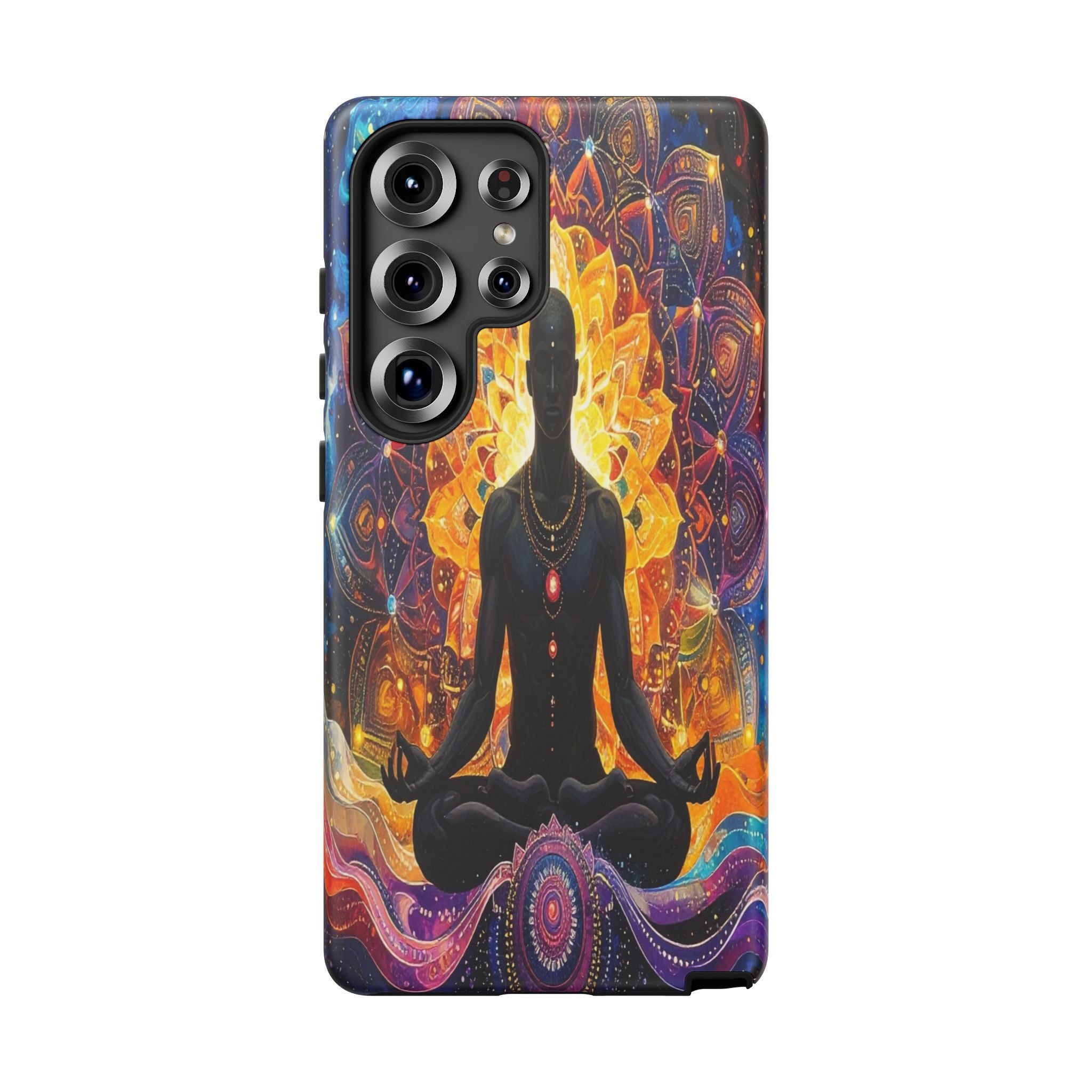 Cosmic Awakening: Spiritual Meditation Mandala, Chakra Energy Visualization - L’Art Suprême Phone Case