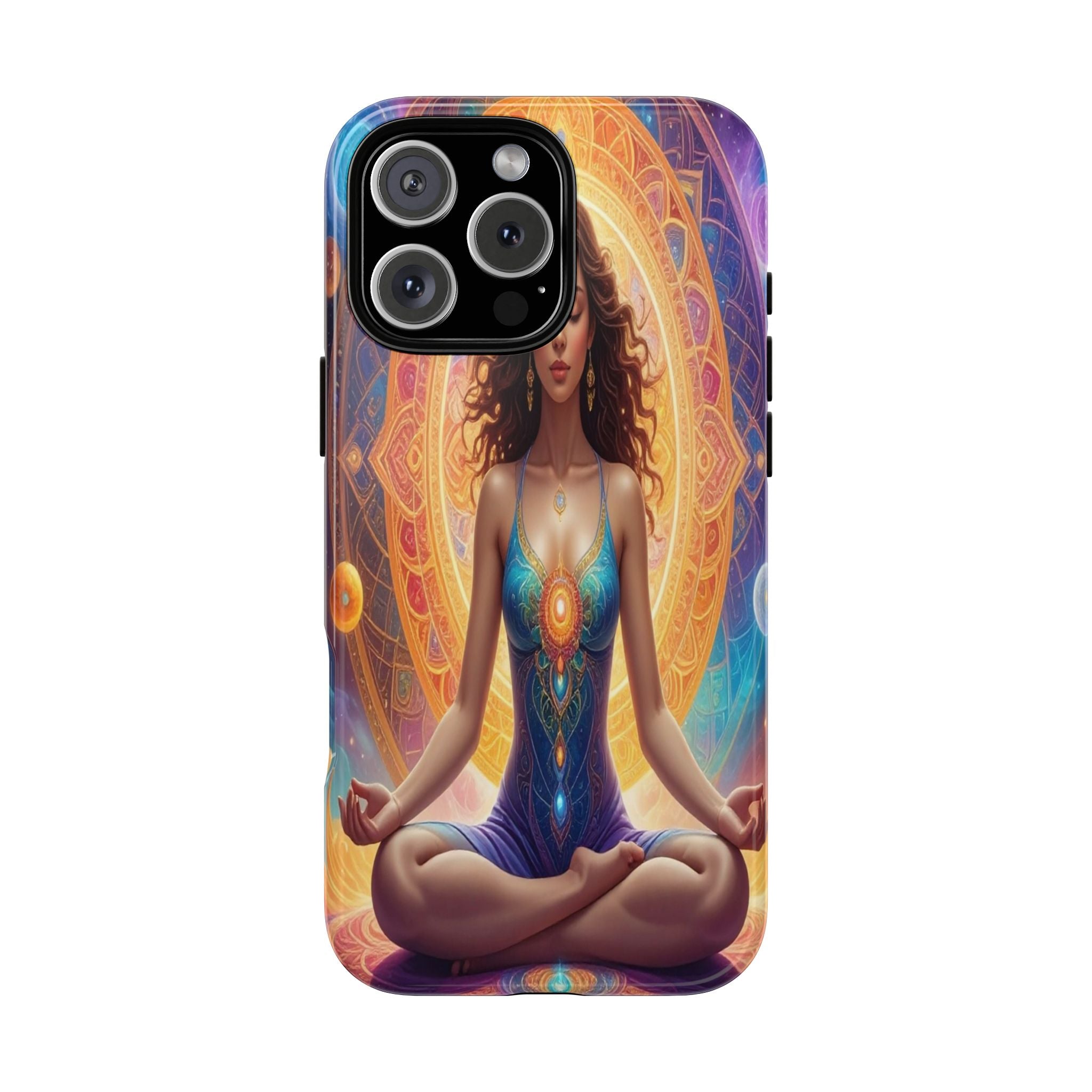 Cosmic Awakening: Spiritual Meditation Mandala, Celestial Energy Visualization - L’Art Suprême Phone Case
