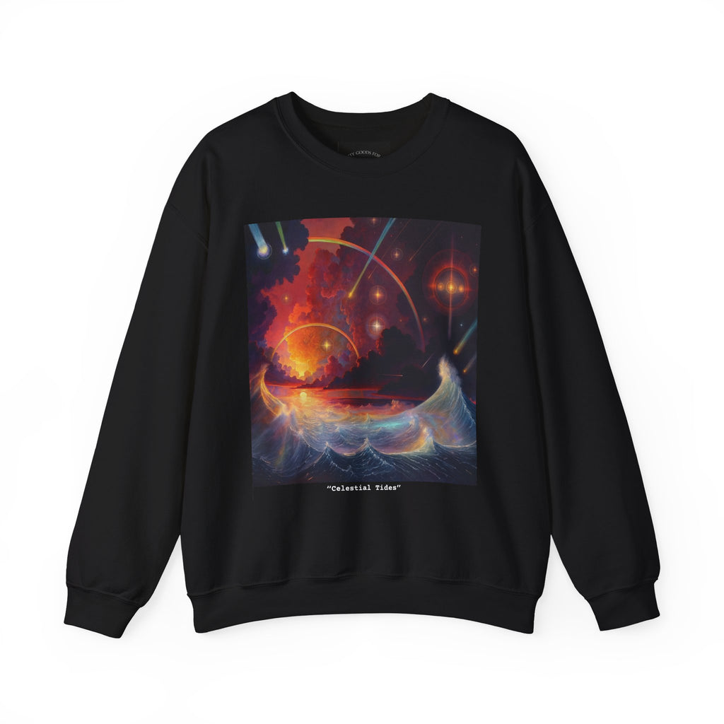 "Celestial Tides" – Cosmic Calm Crewneck