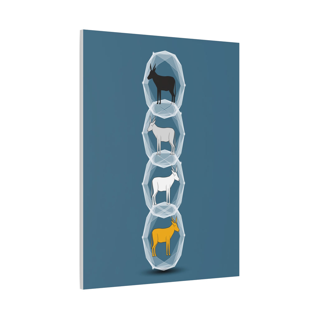 Encapsulated Ascent: Geometric Animal Silhouettes, Minimal Vertical Progression - L’Art Suprême Canvas