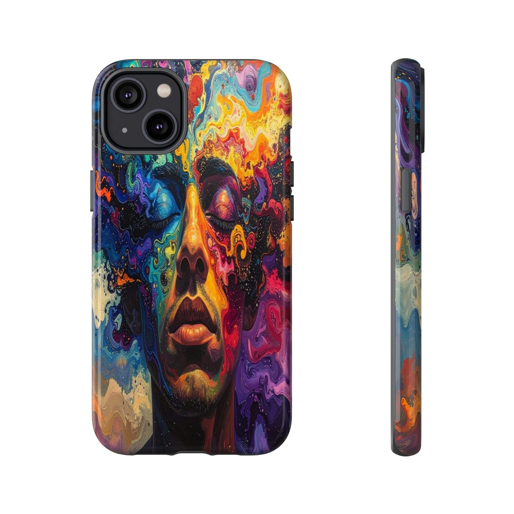 Psyche Unbound: Chromatic Consciousness, Digital Portrait Exploration - L’Art Suprême Phone Case