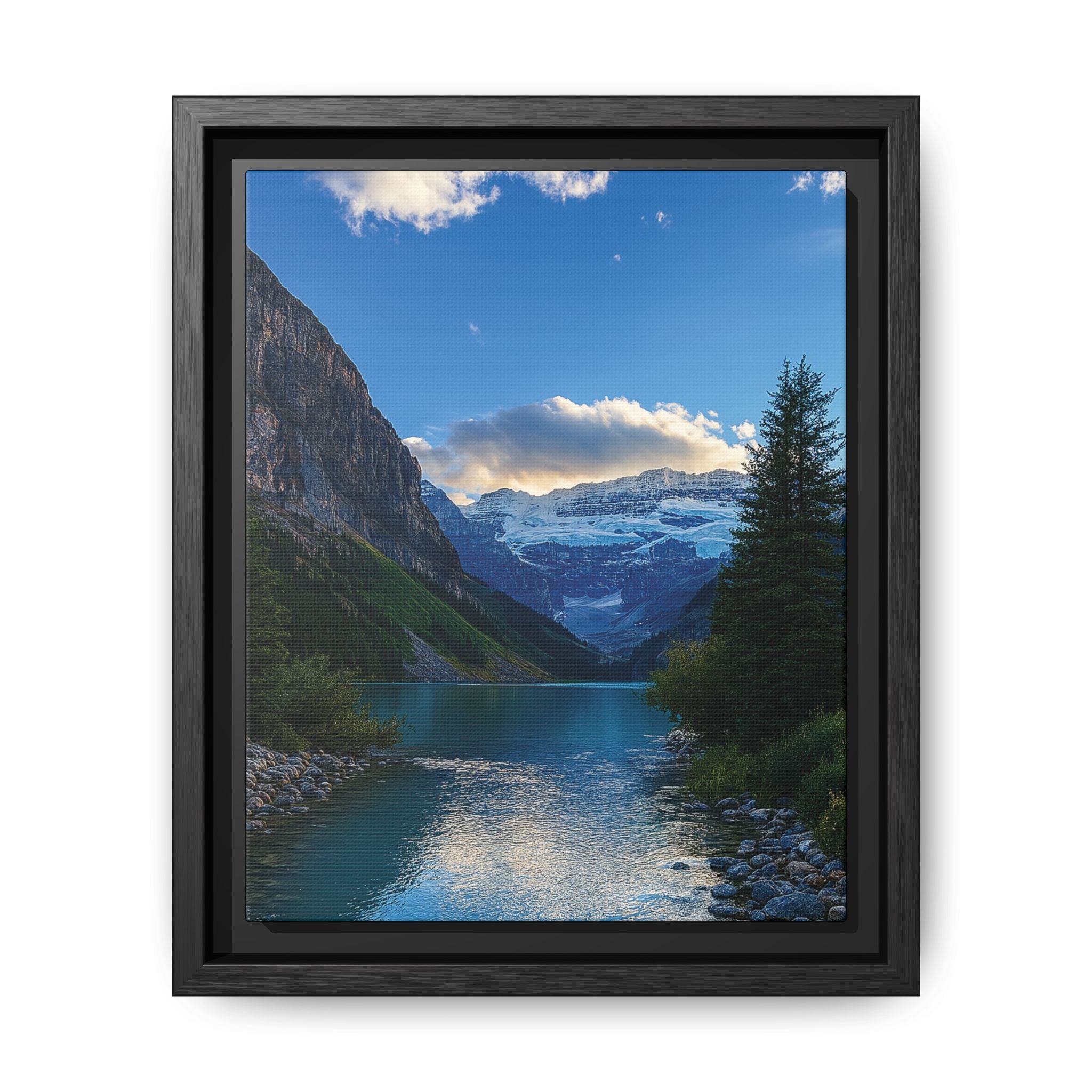 "Glacial Serenity" – Framed Canvas Print