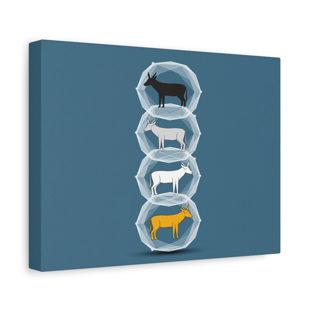 Encapsulated Ascent: Geometric Animal Silhouettes, Minimal Vertical Progression - L’Art Suprême Canvas