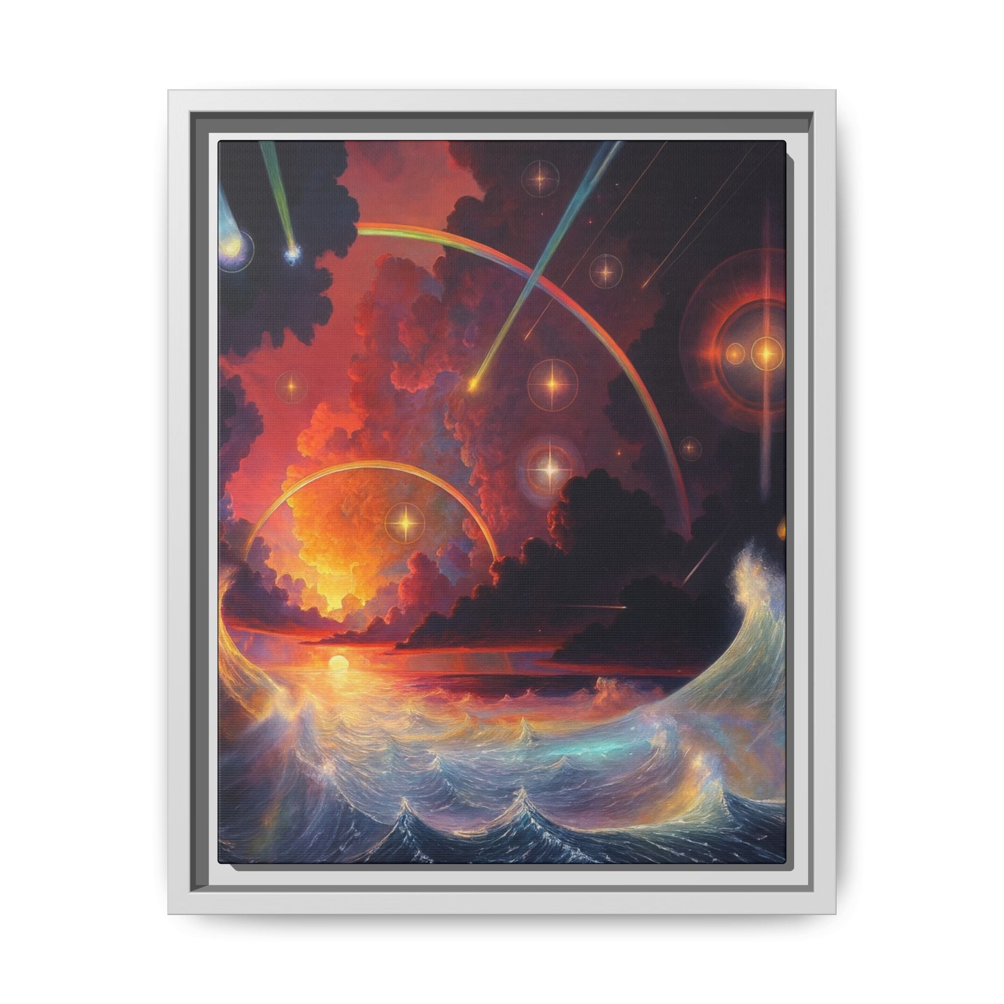"Celestial Tides" – Framed Canvas Print