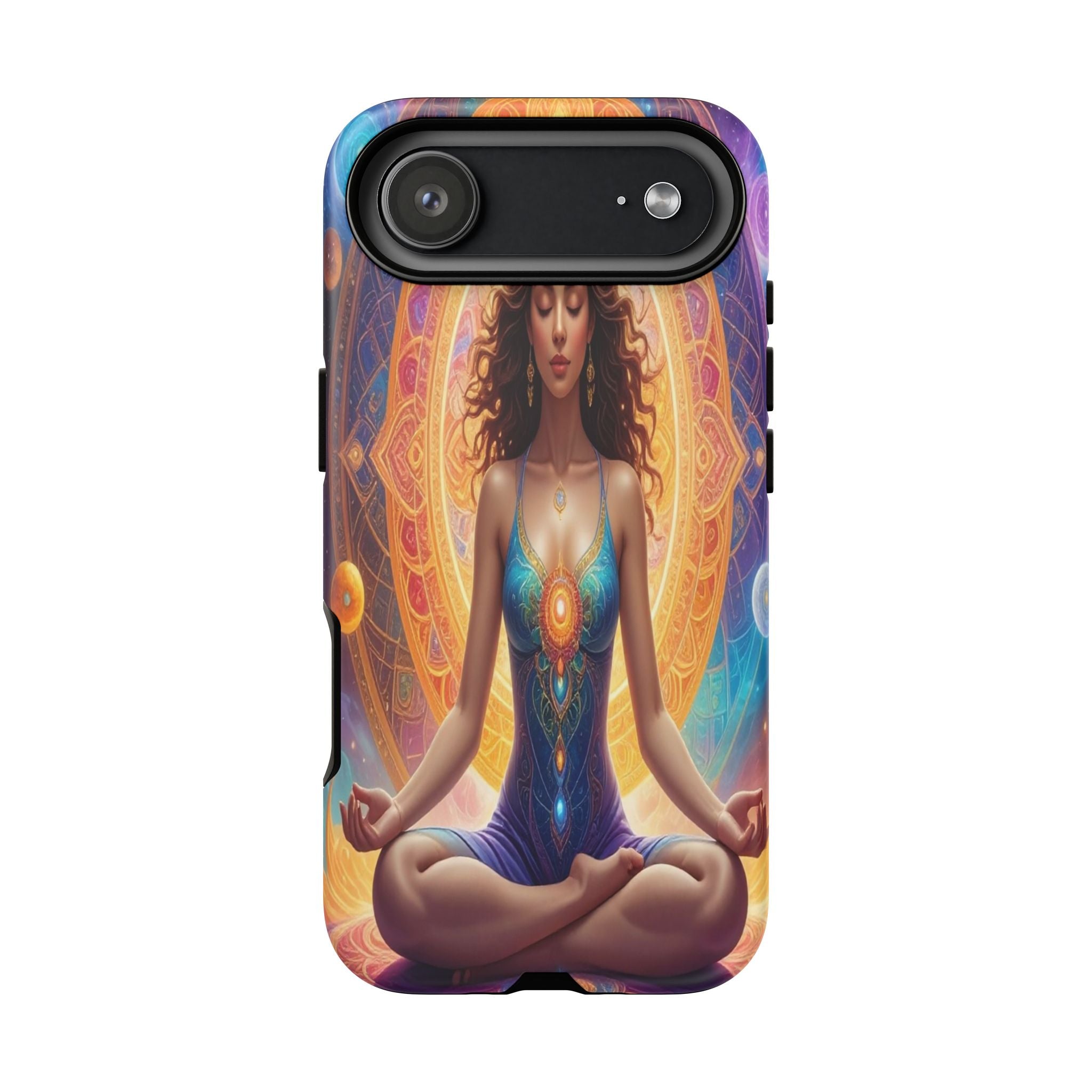 Cosmic Awakening: Spiritual Meditation Mandala, Celestial Energy Visualization - L’Art Suprême Phone Case