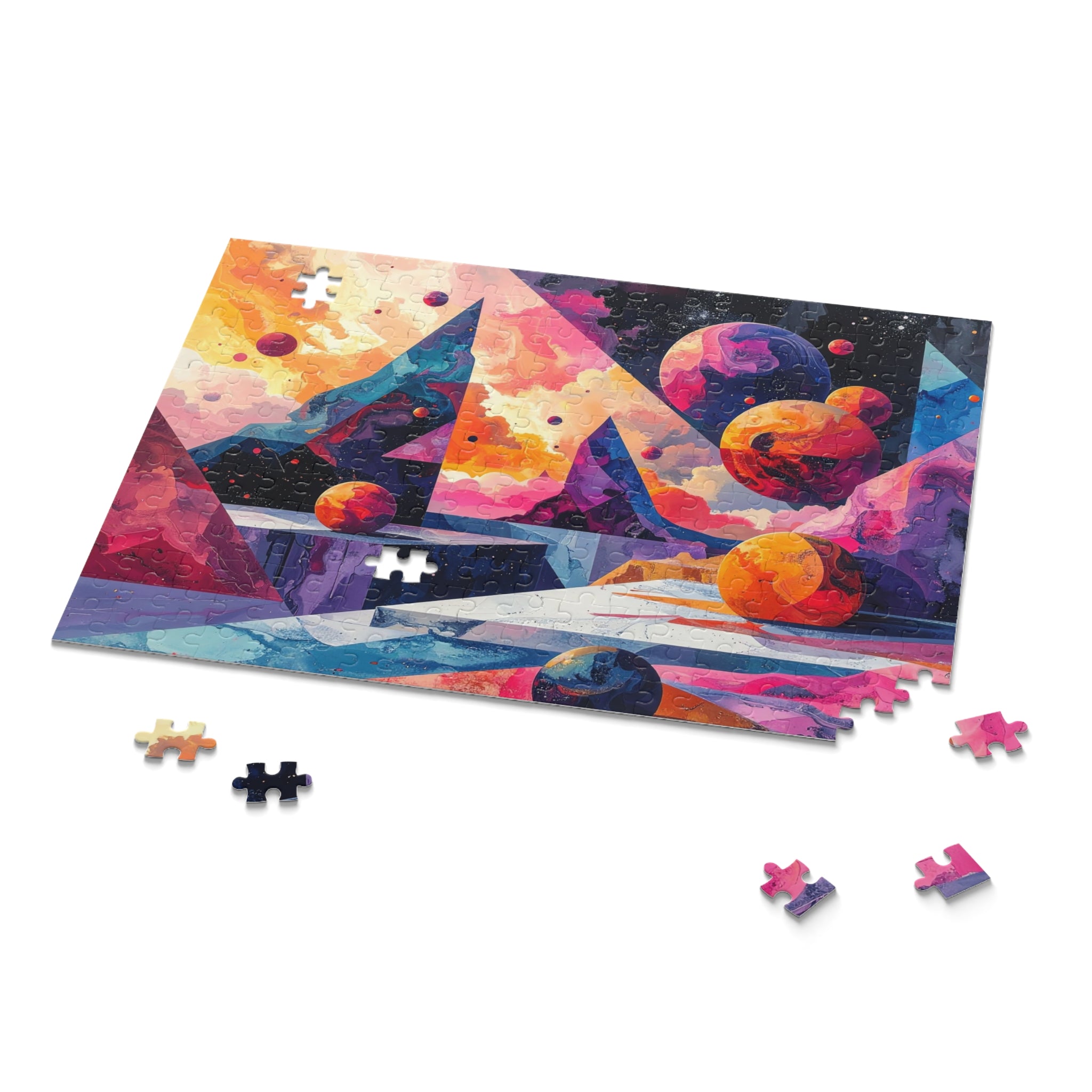 Celestial Geometry: Abstract Cosmic Landscape, Digital Surreal Universe -  L'Art Puzzle