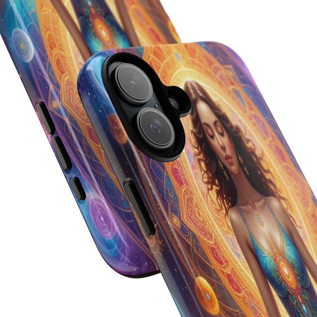 Cosmic Awakening: Spiritual Meditation Mandala, Celestial Energy Visualization - L’Art Suprême Phone Case