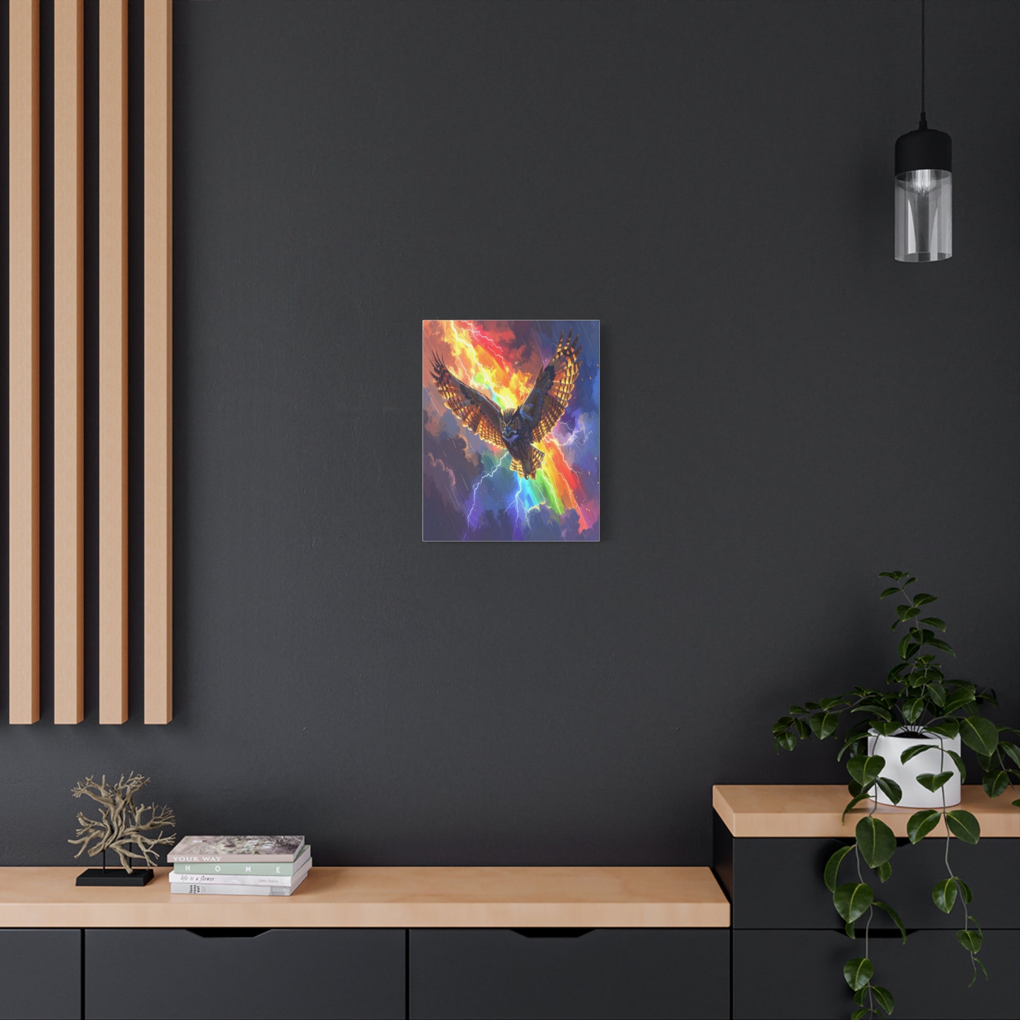 Thunder Spirit: Elemental Owl Ascension, Digital Fantasy Artwork - L’Art Suprême Canvas
