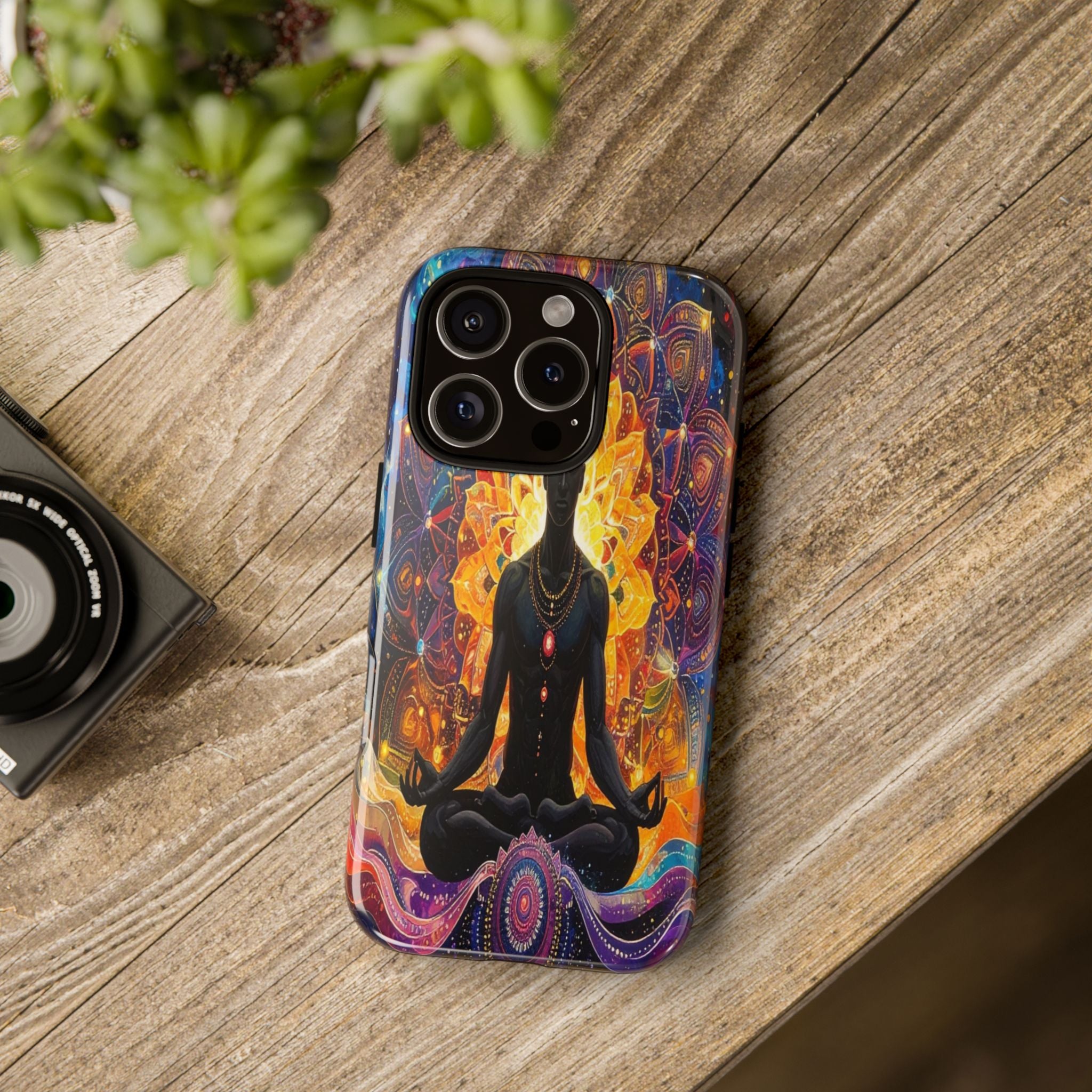 Cosmic Awakening: Spiritual Meditation Mandala, Chakra Energy Visualization - L’Art Suprême Phone Case