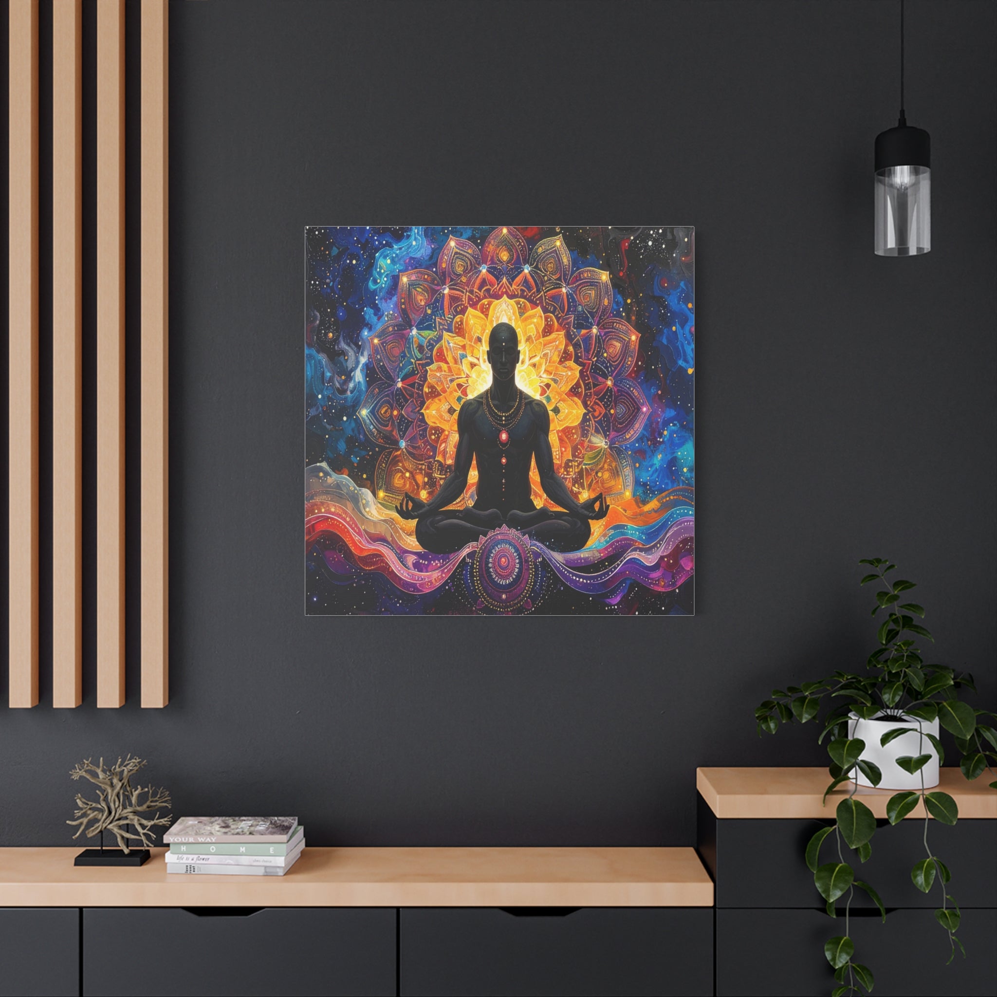 Cosmic Meditation: Spiritual Awakening through Mandala Art, Transcendent Chakra Visualization - L’Art Suprême Canvas