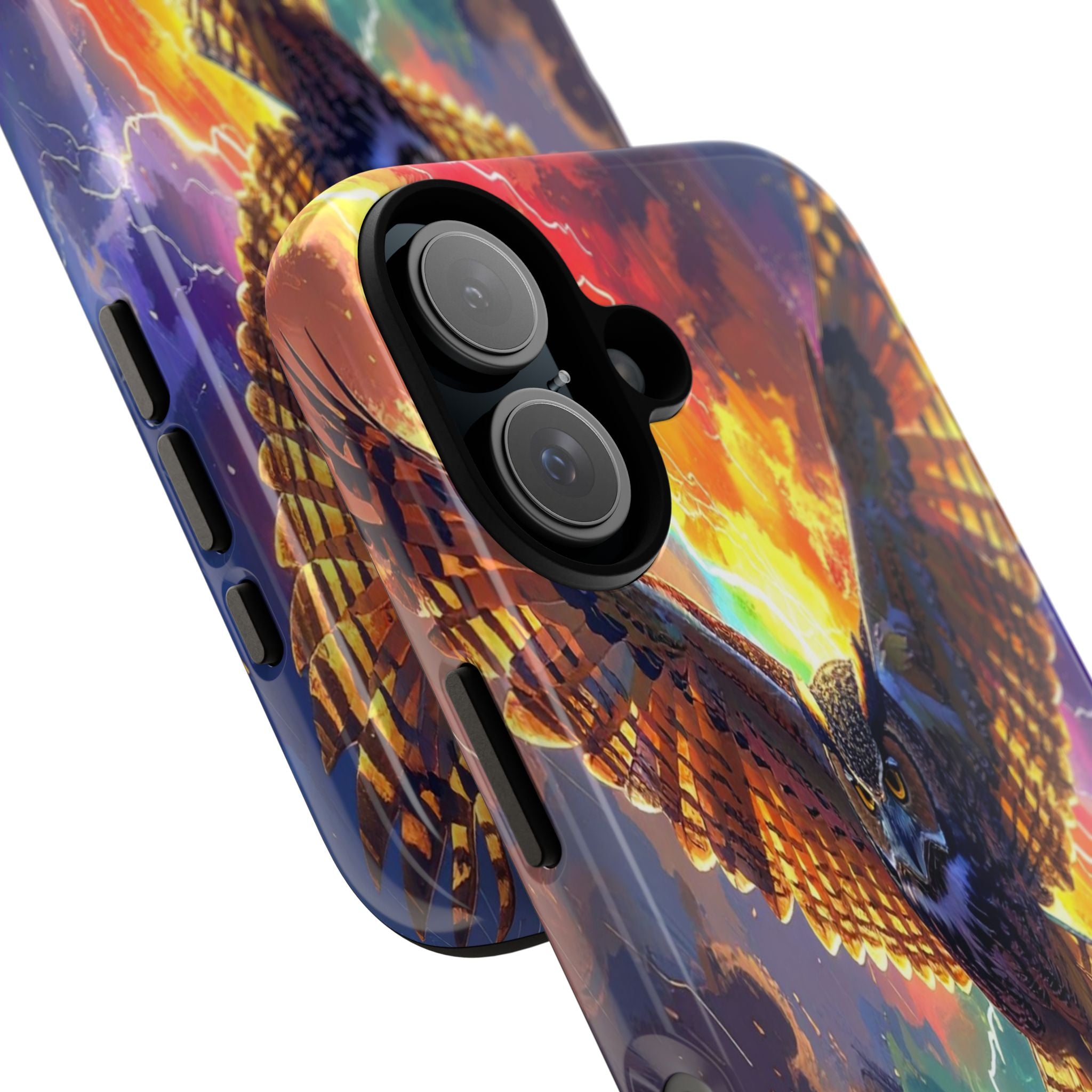 Thunderwing: Ethereal Owl in Electric Storm, Digital Fantasy Artwork - L’Art Suprême Phone Case