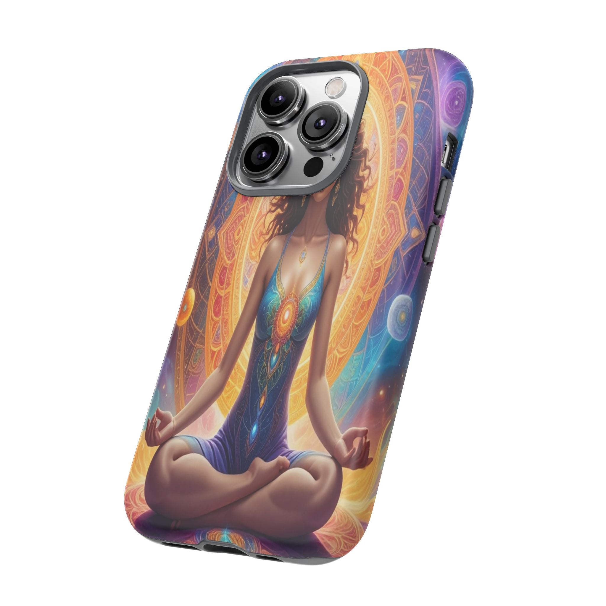 Cosmic Awakening: Spiritual Meditation Mandala, Celestial Energy Visualization - L’Art Suprême Phone Case