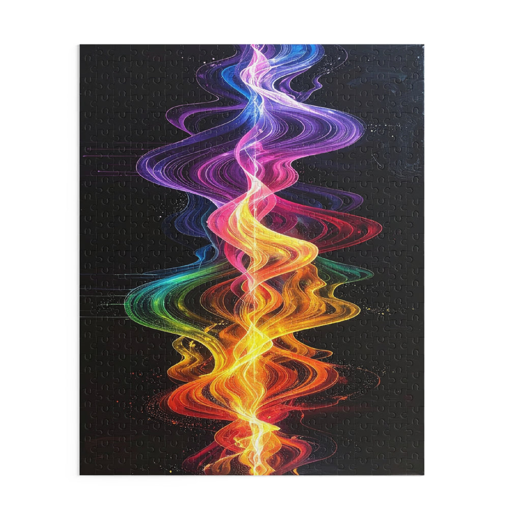Wavelength Symphony: Digital Sound Wave Art, Vibrant Color Spectrum Visualization -  L'Art Puzzle