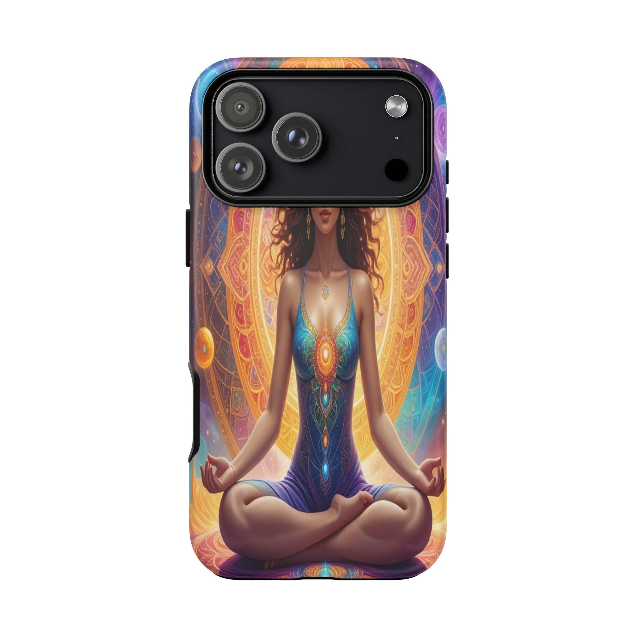 Cosmic Awakening: Spiritual Meditation Mandala, Celestial Energy Visualization - L’Art Suprême Phone Case