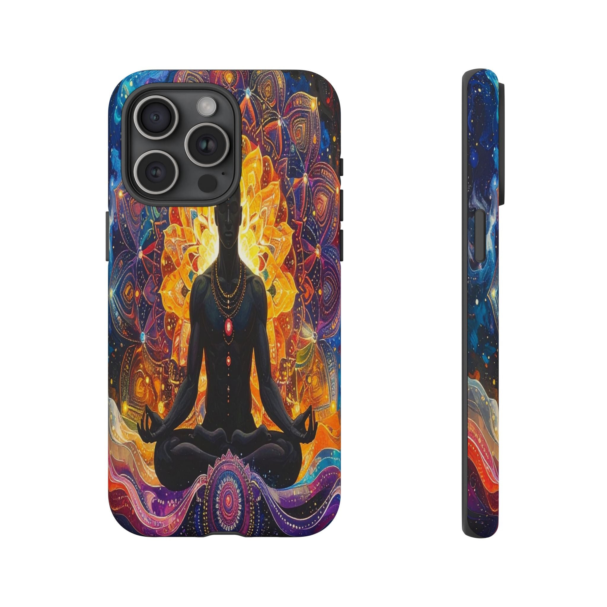 Cosmic Awakening: Spiritual Meditation Mandala, Chakra Energy Visualization - L’Art Suprême Phone Case