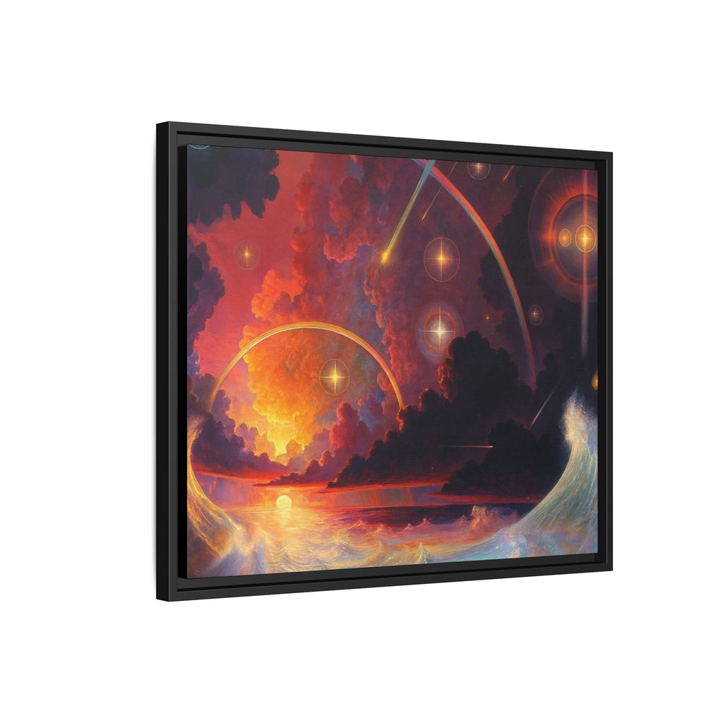 "Celestial Tides" – Framed Canvas Print